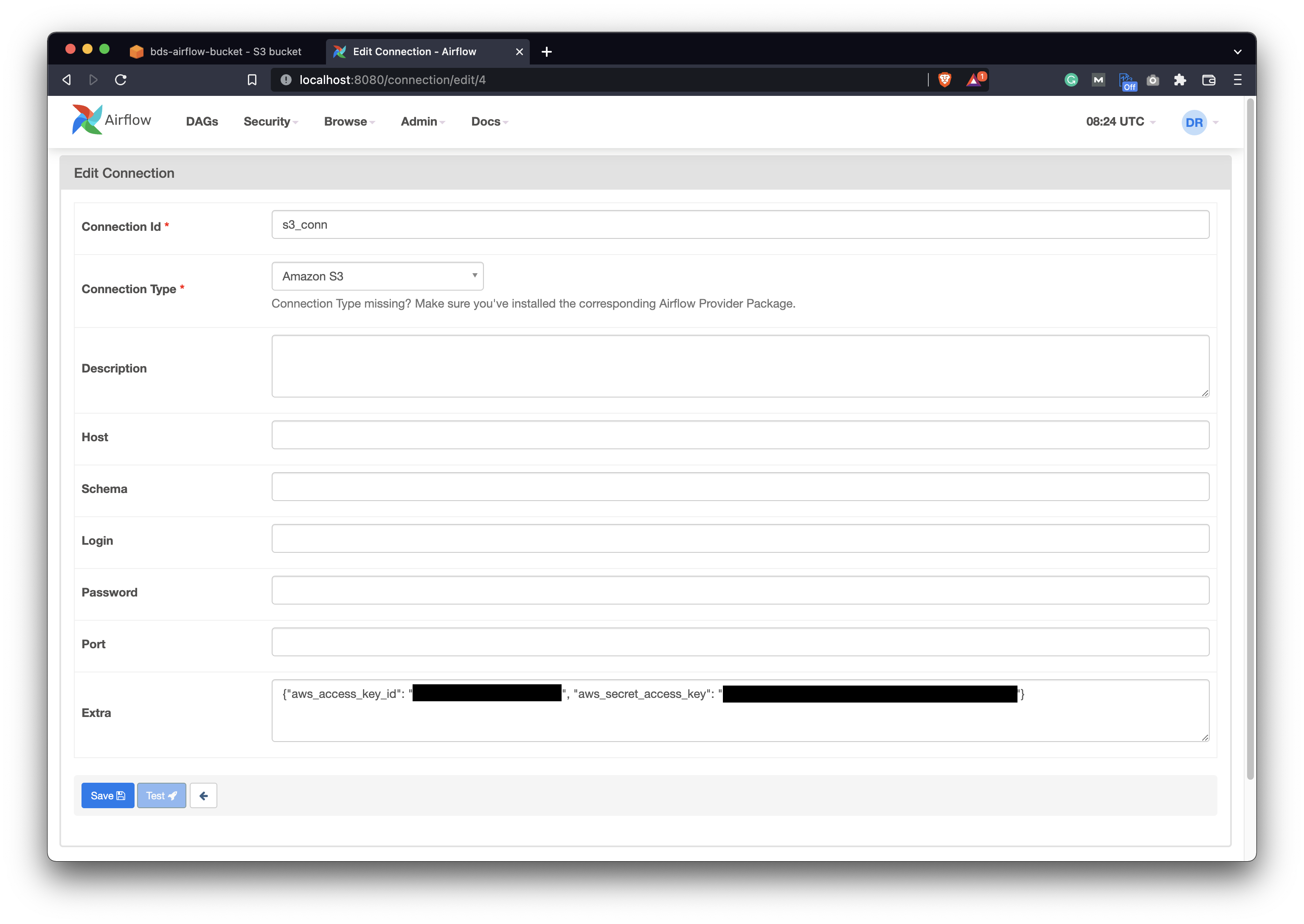 Image 2 - Airflow Amazon S3 connection (image by author)