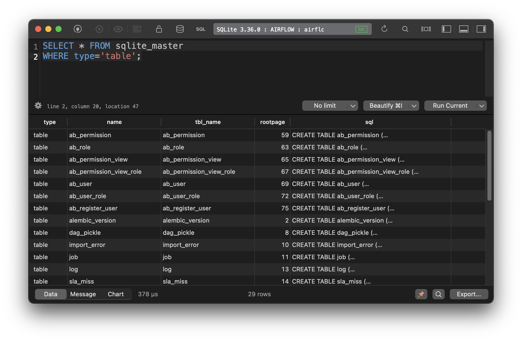 Image 13 - Contents of the Airflow SQLite database (image by author)