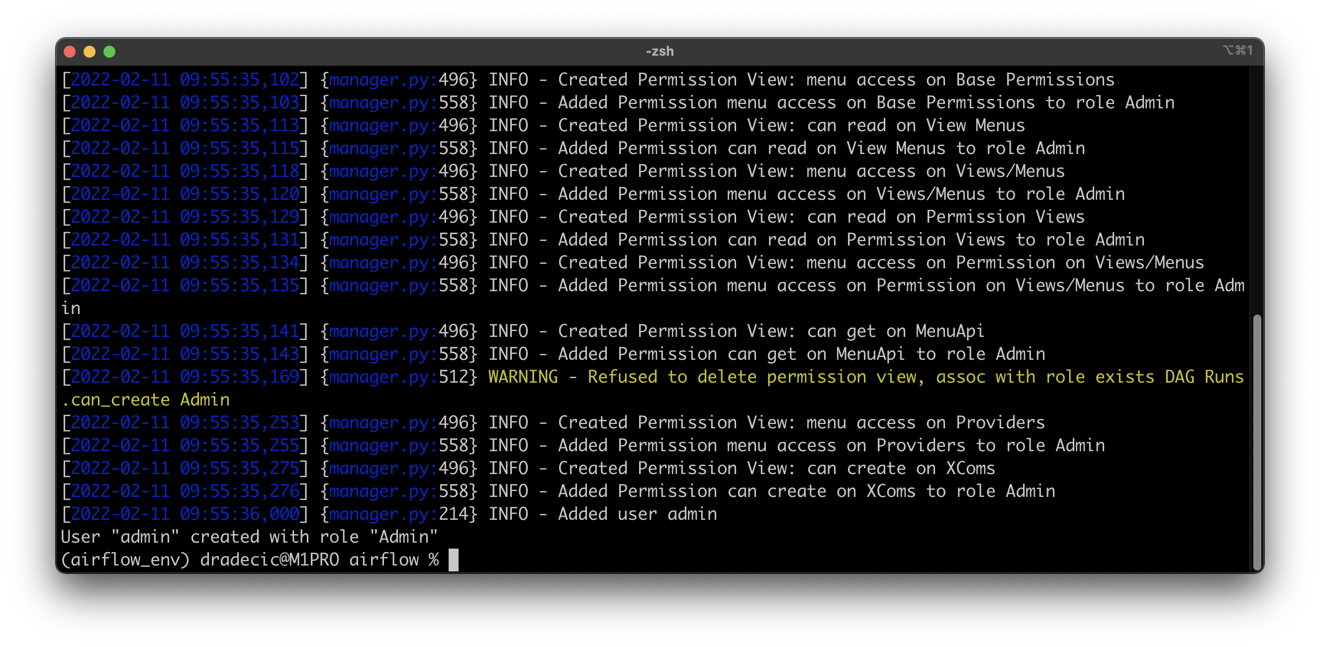 Image 6 - Creating the Airflow user (2) (image by author)
