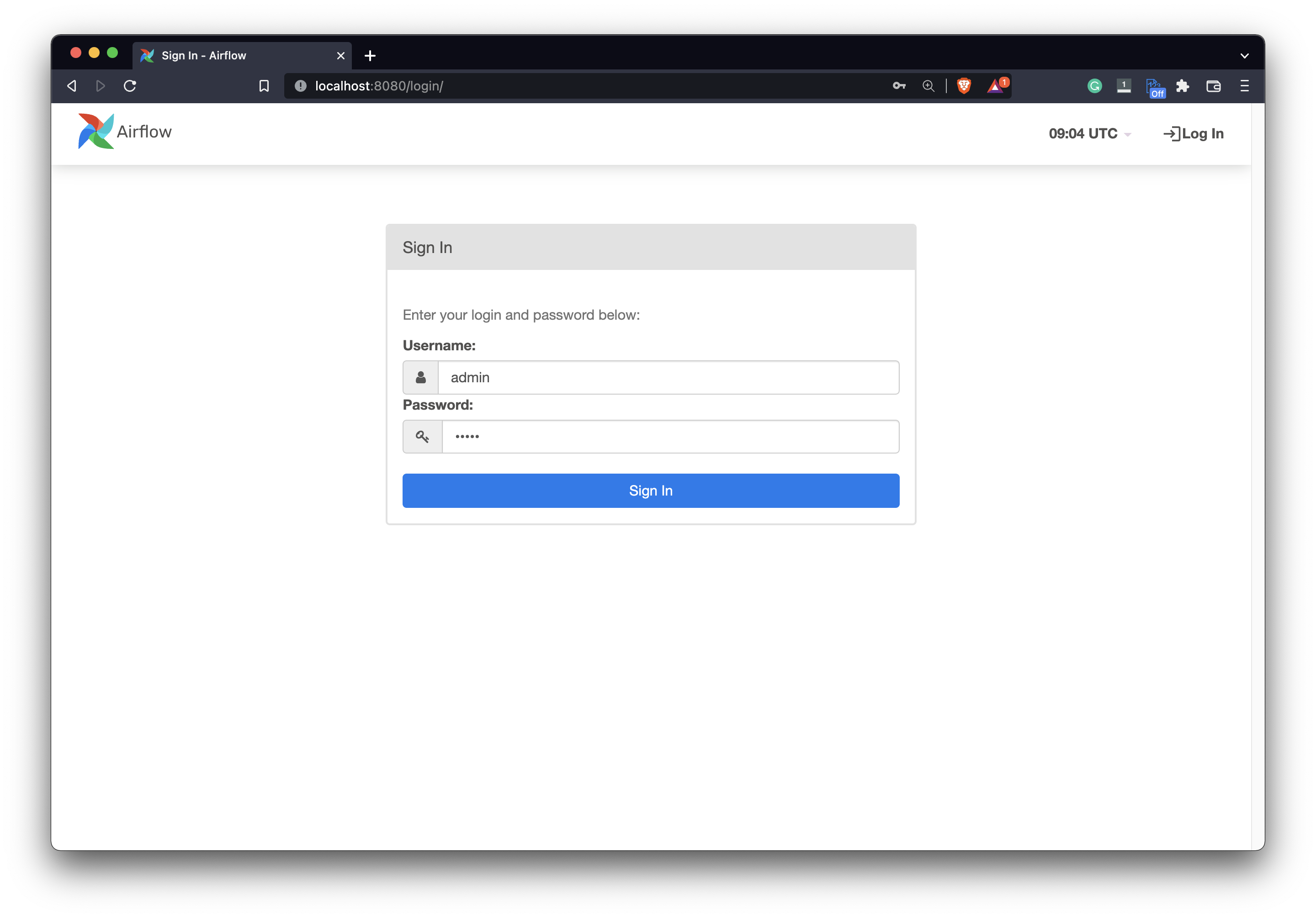 Image 9 - Airflow login page (image by author)