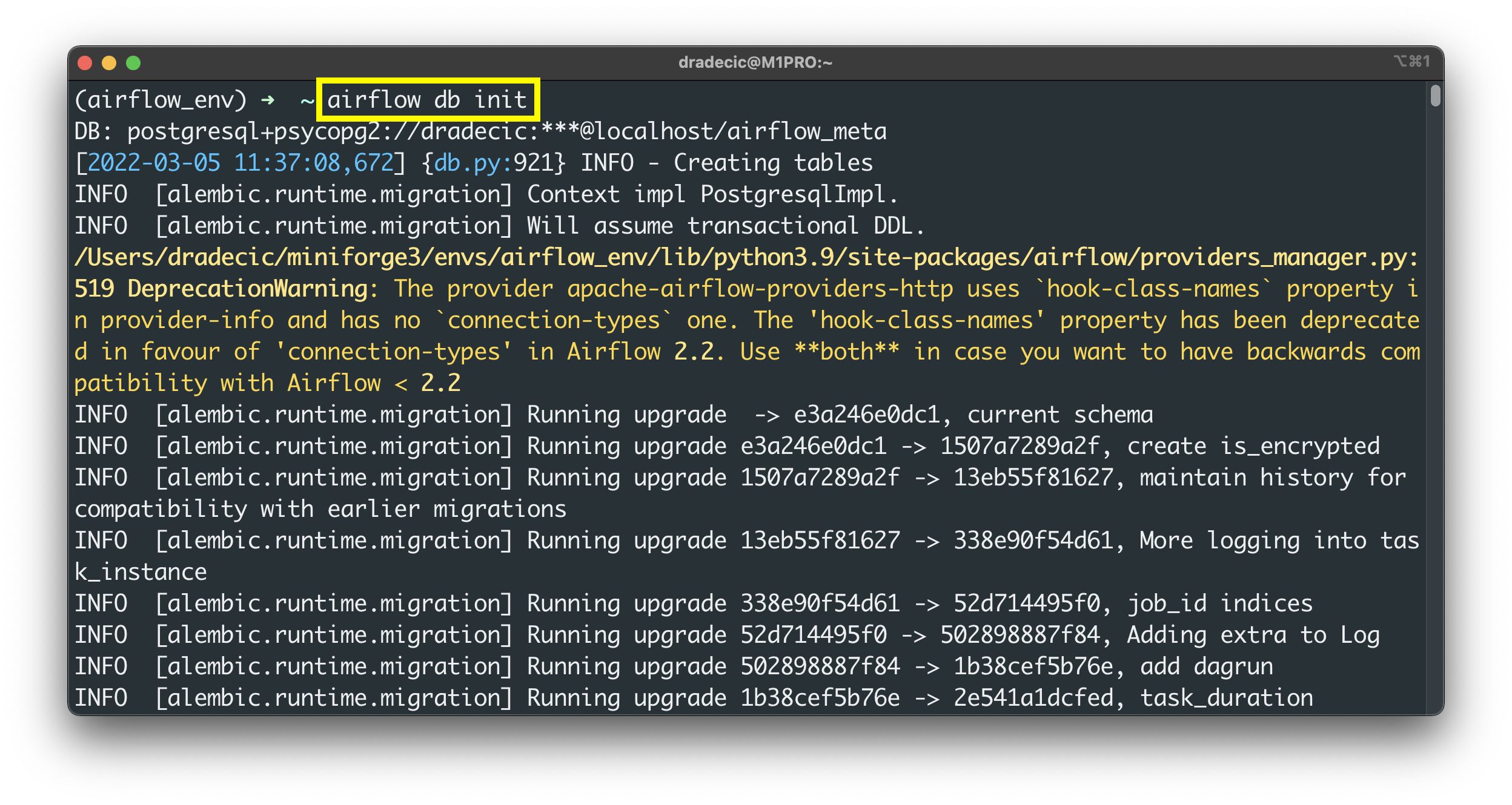 Image 5 - Initialize Airflow database (image by author)
