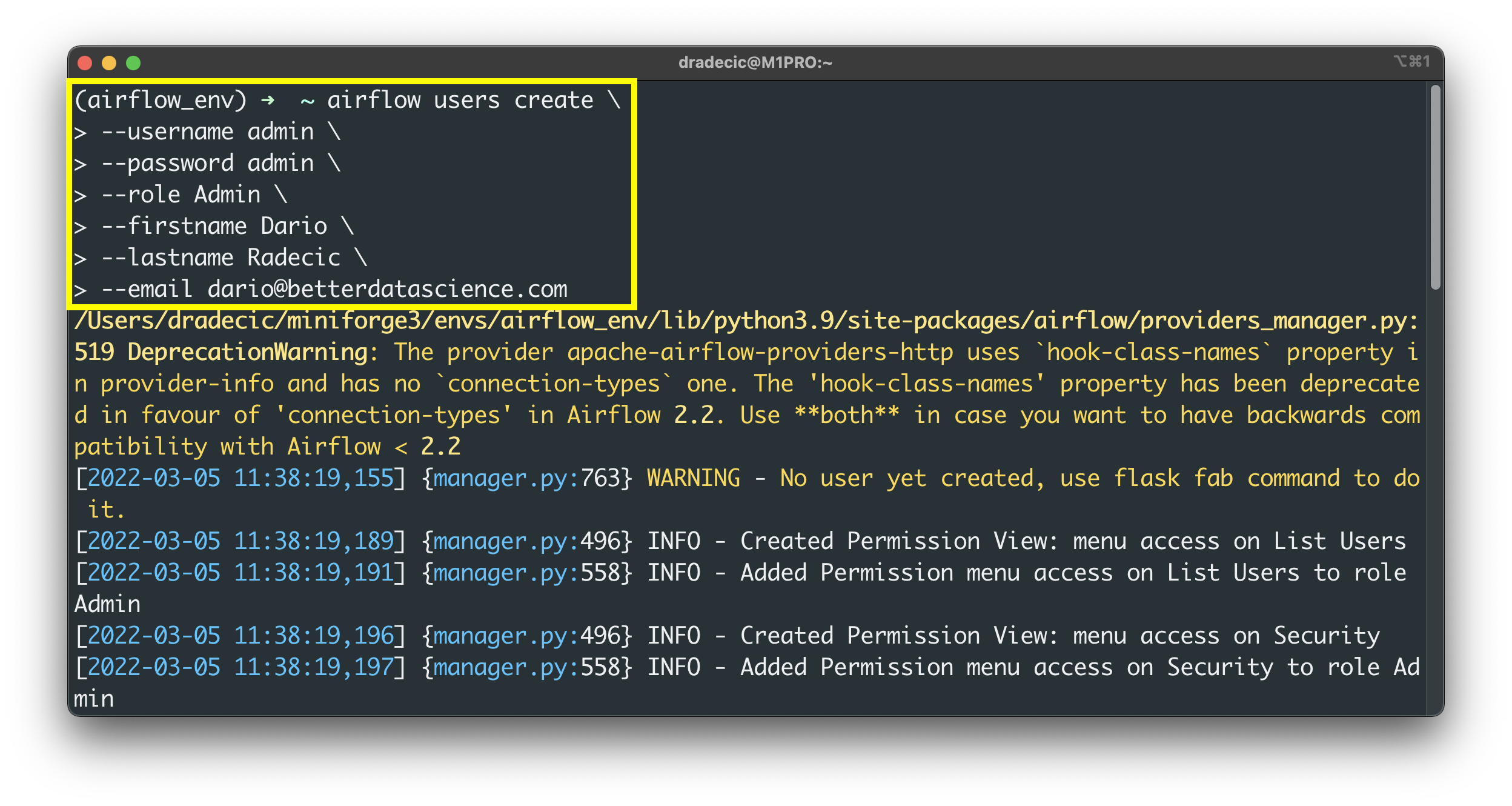 Image 6 - Create a database admin user (image by author)