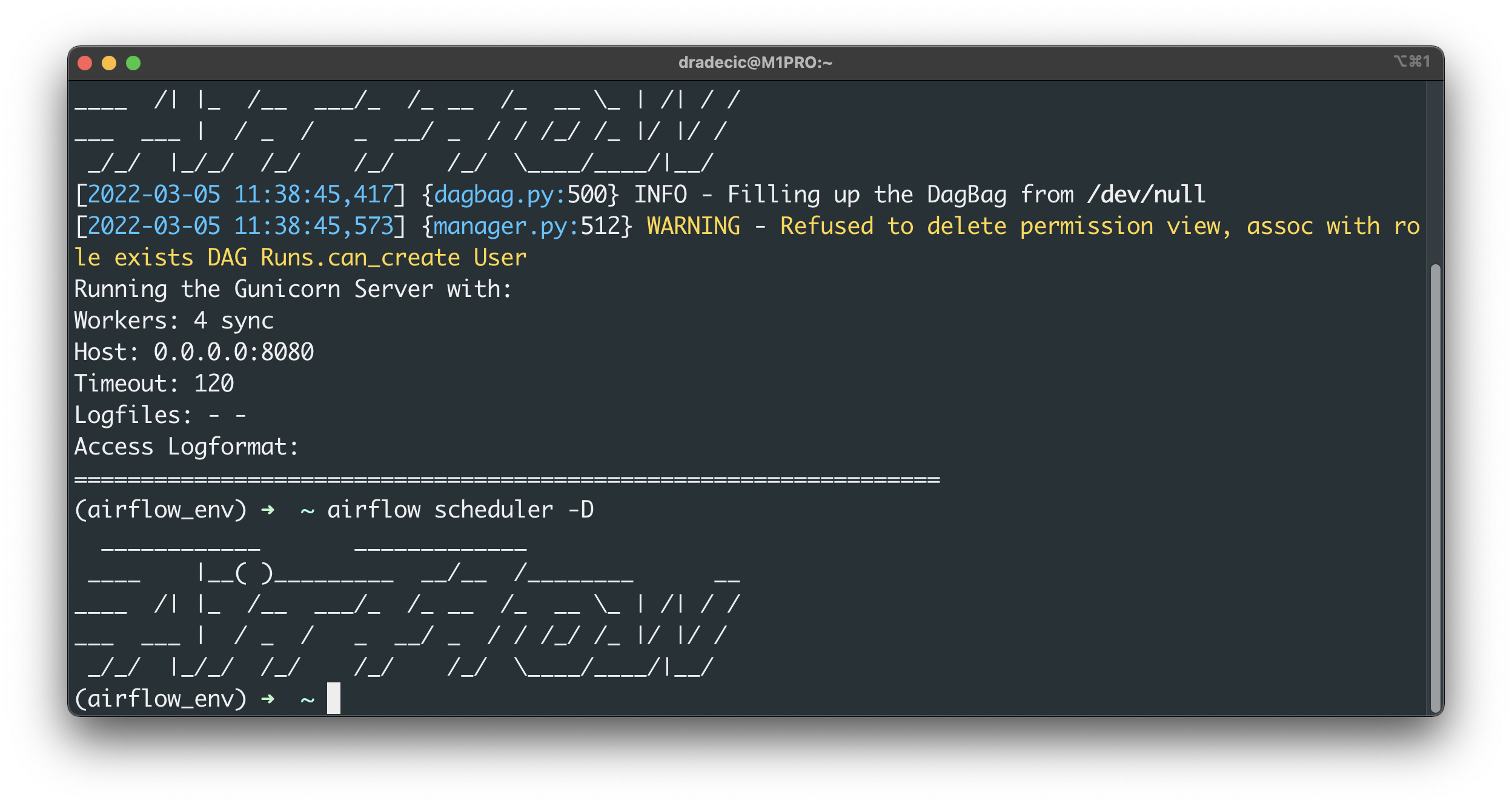 Image 8 - Start Airflow and Scheduler (image by author)