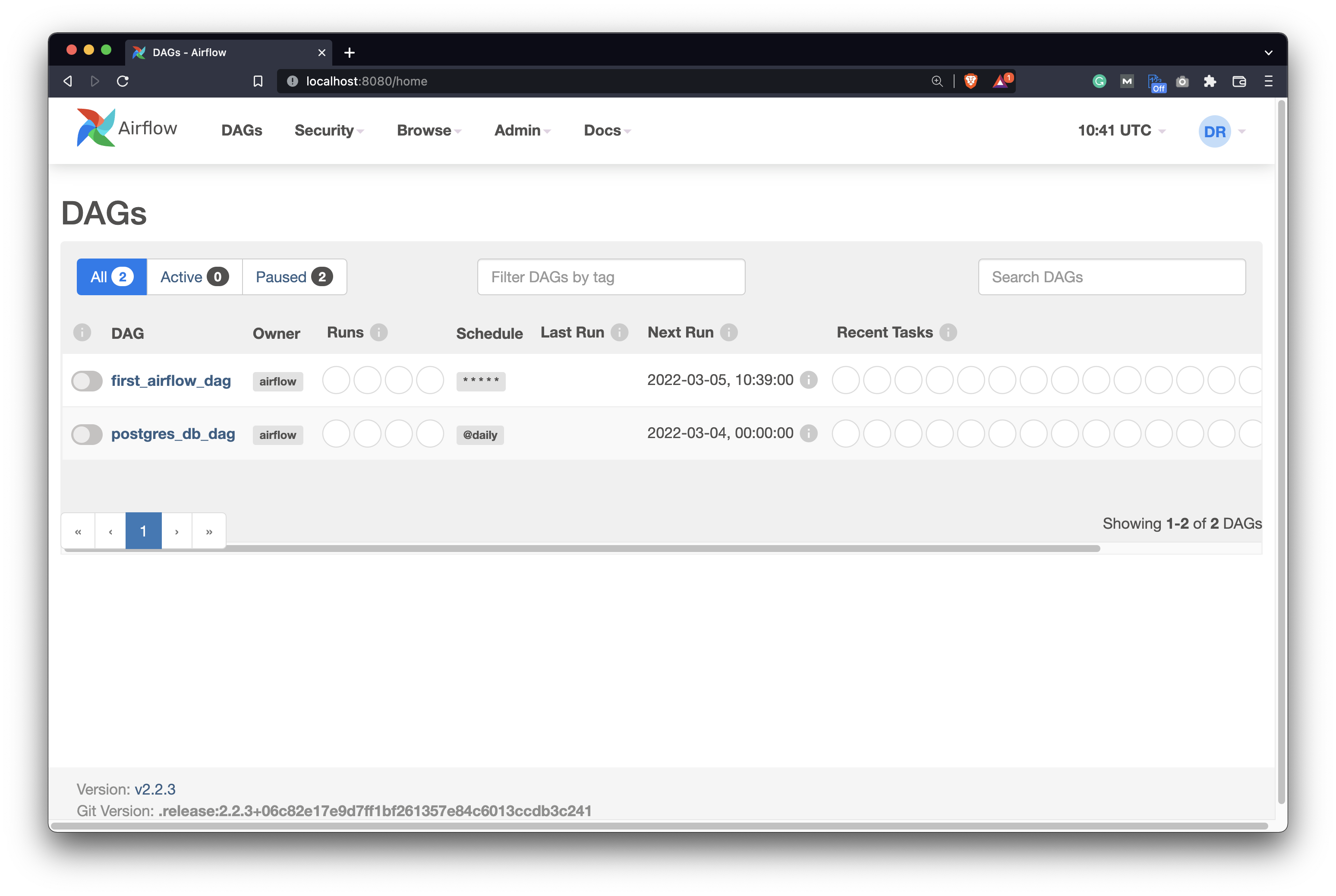 Image 9 - Airflow homepage - no warning messages (image by author)