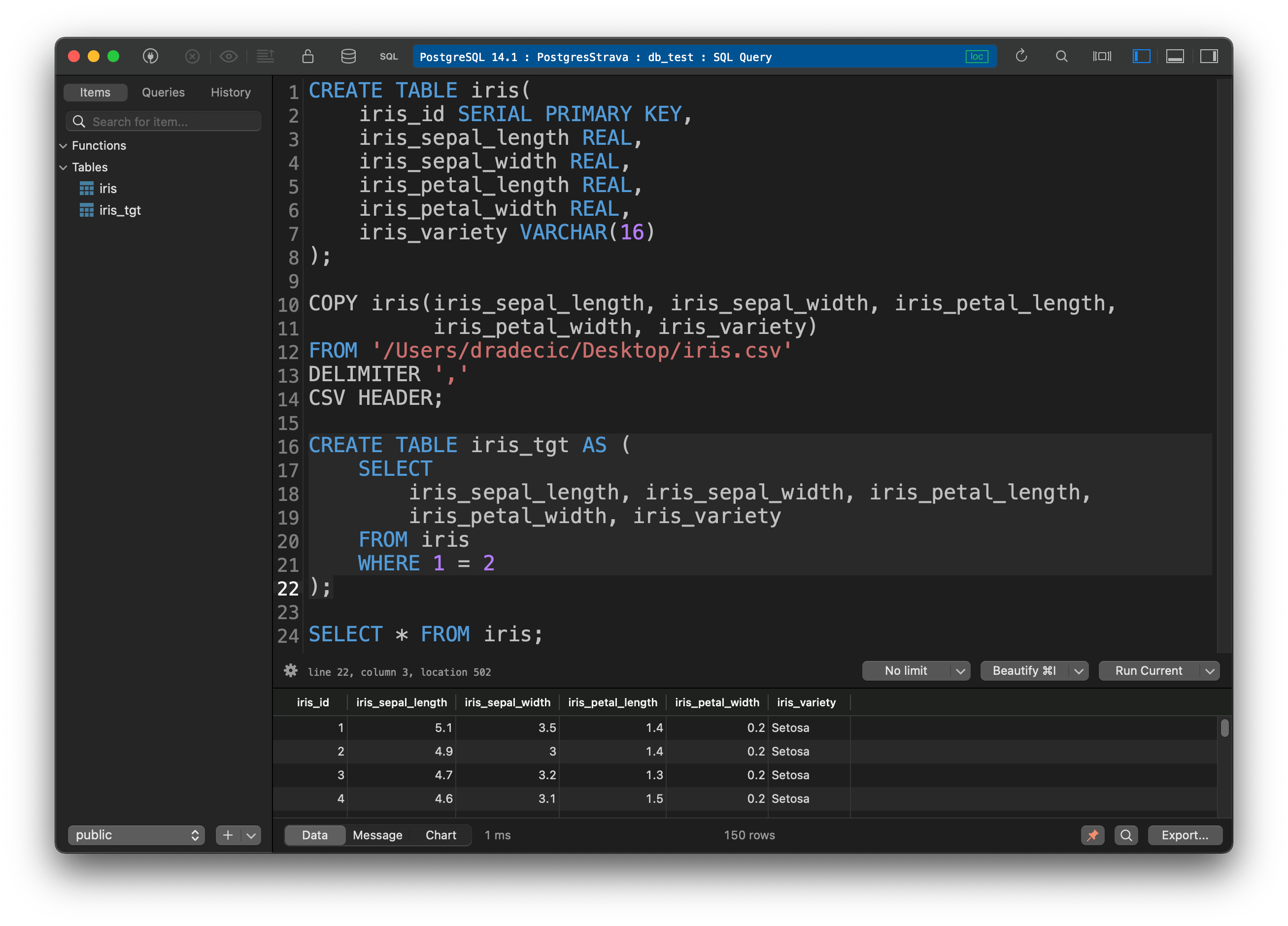 Image 2 - Dataset copied to the Postgres database (image by author)