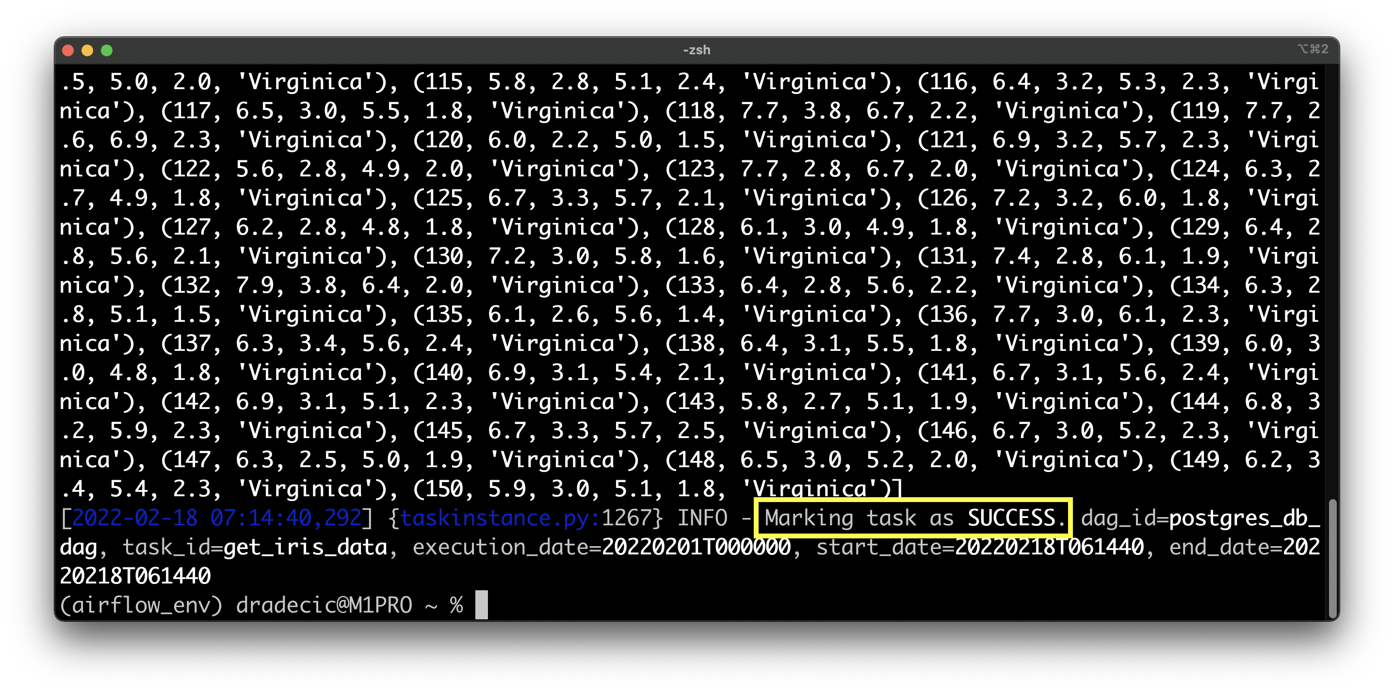 Image 6 - Testing the task of retrieving data from Postgres (image by author)