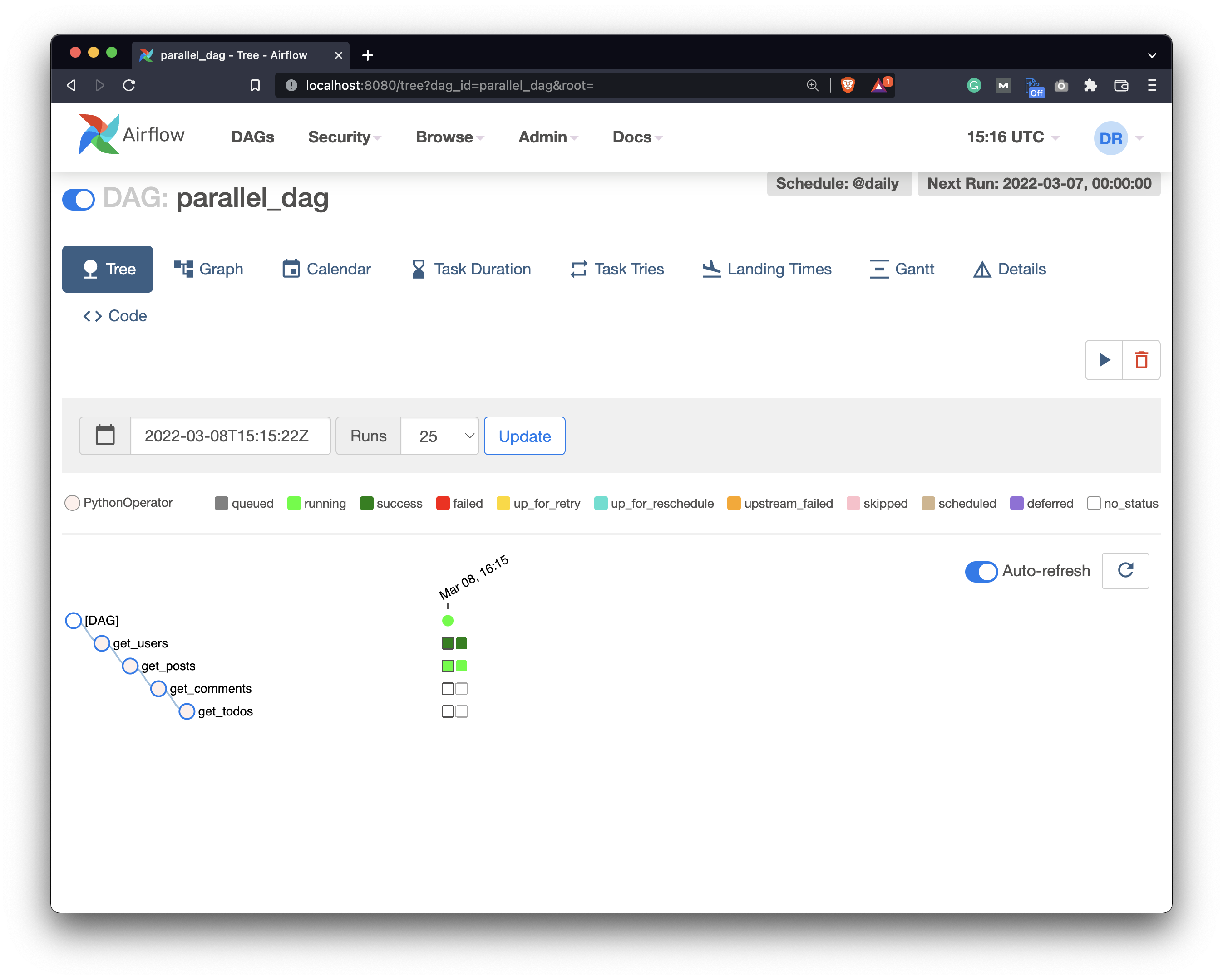 Image 5 - Airflow DAG running tasks sequentially (image by author)