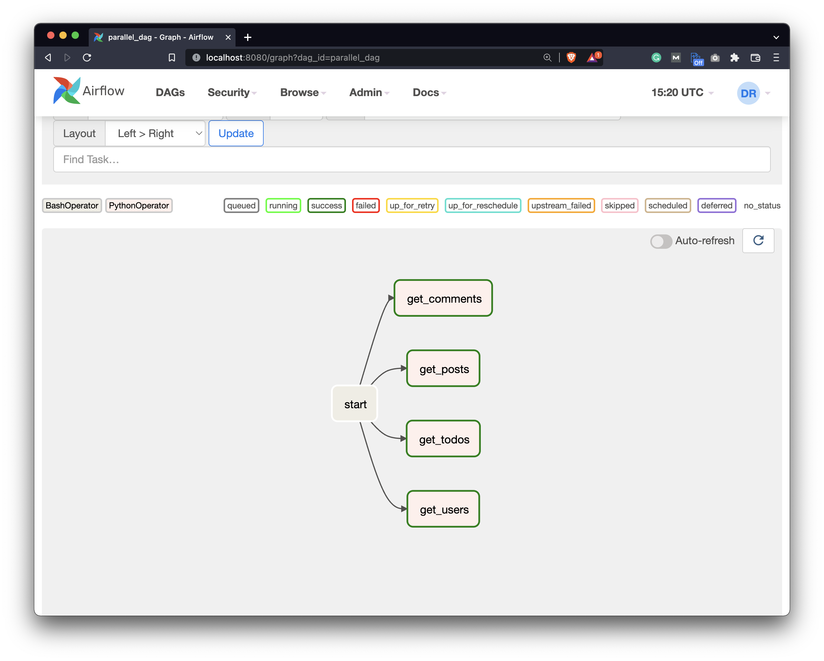 Image 7 - DAG view showing the tasks will run in parallel (image by author)
