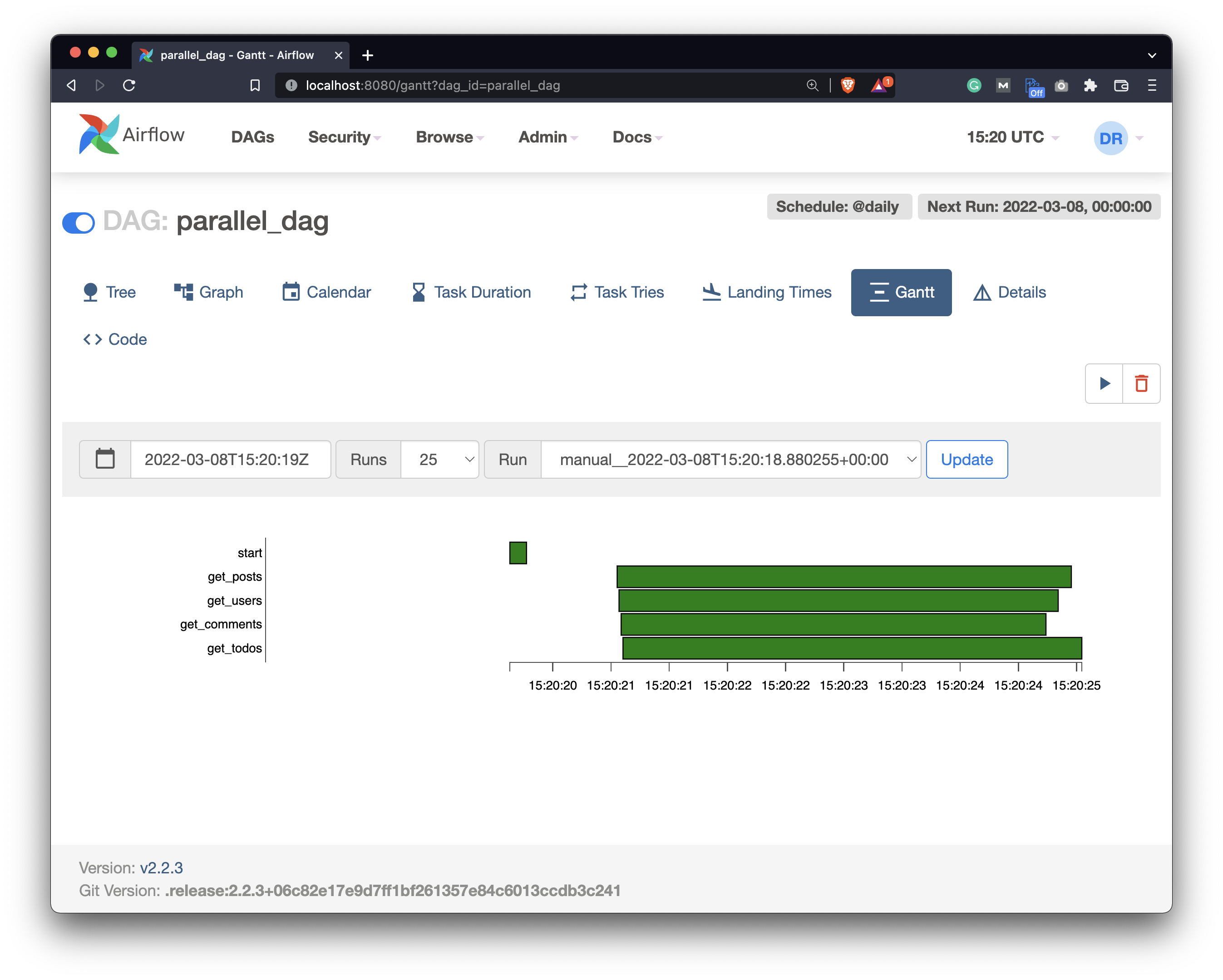 Image 9 - Airflow DAG runtime in the Gantt view (image by author)