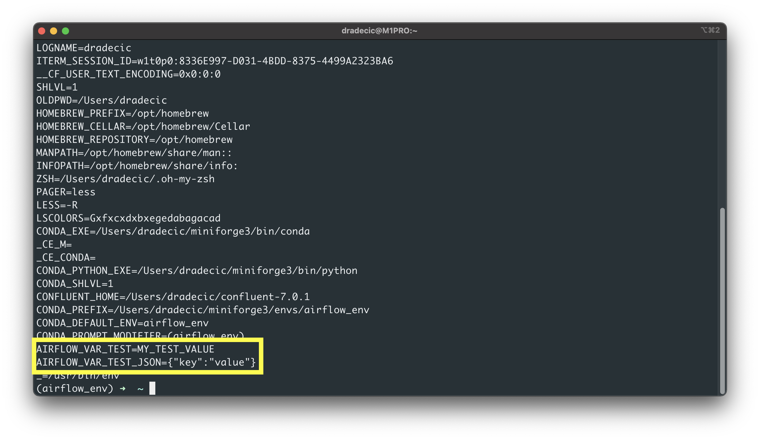 Image 6 - Printing all environment variables (image by author)