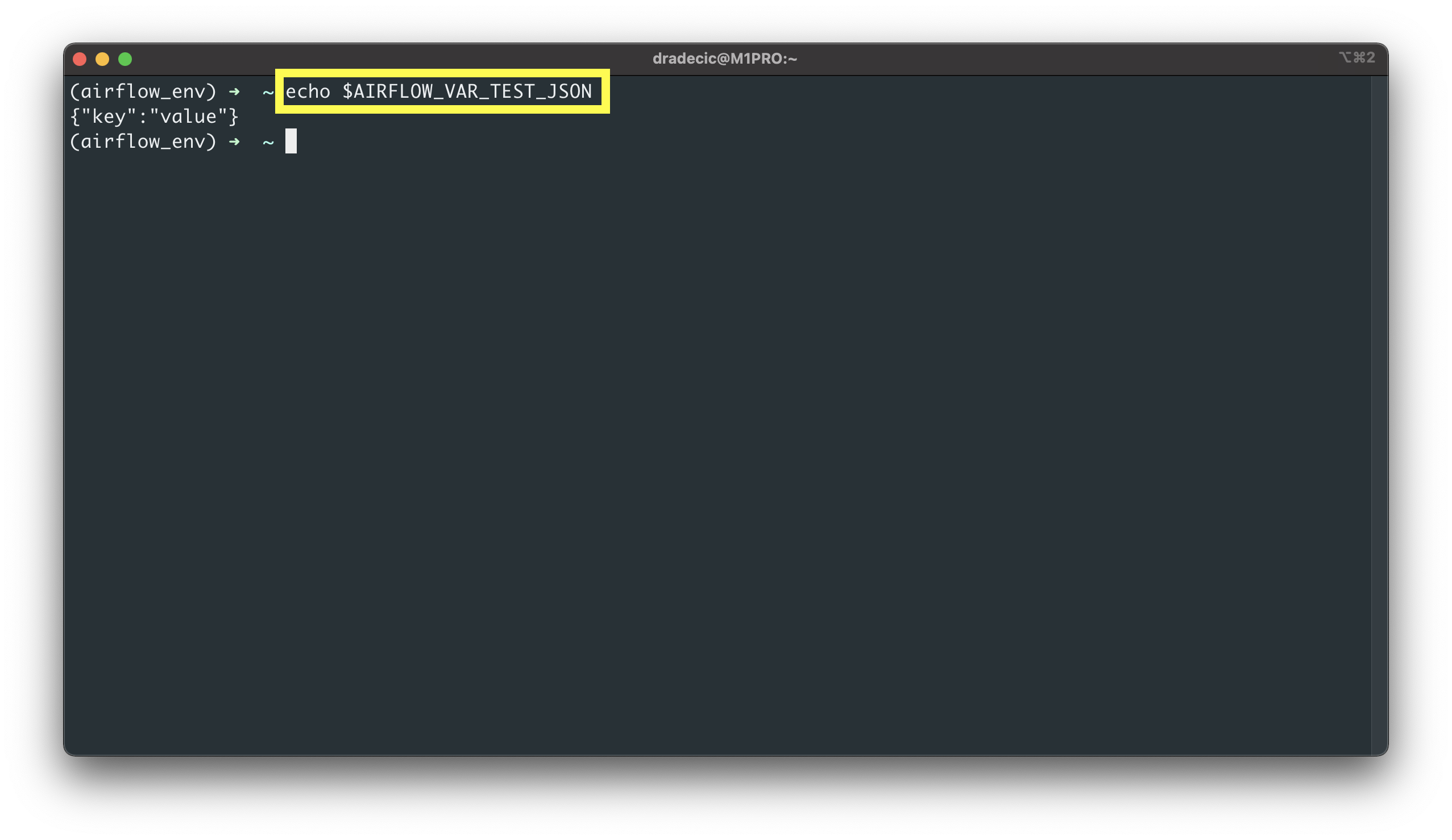 Image 7 - Printing a single environment variable (image by author)