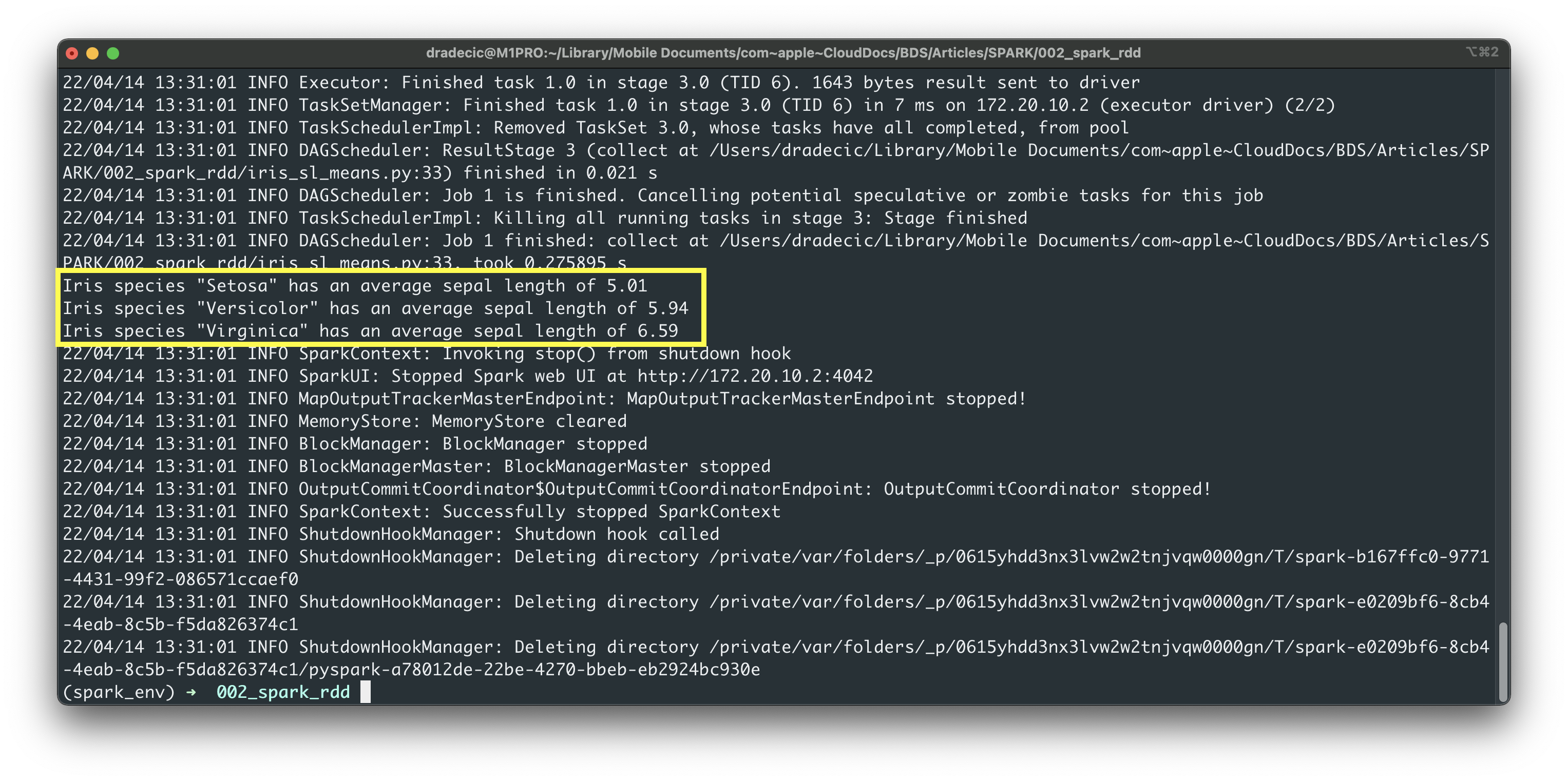 Image 8 - Running Spark scripts from the shell (image by author)
