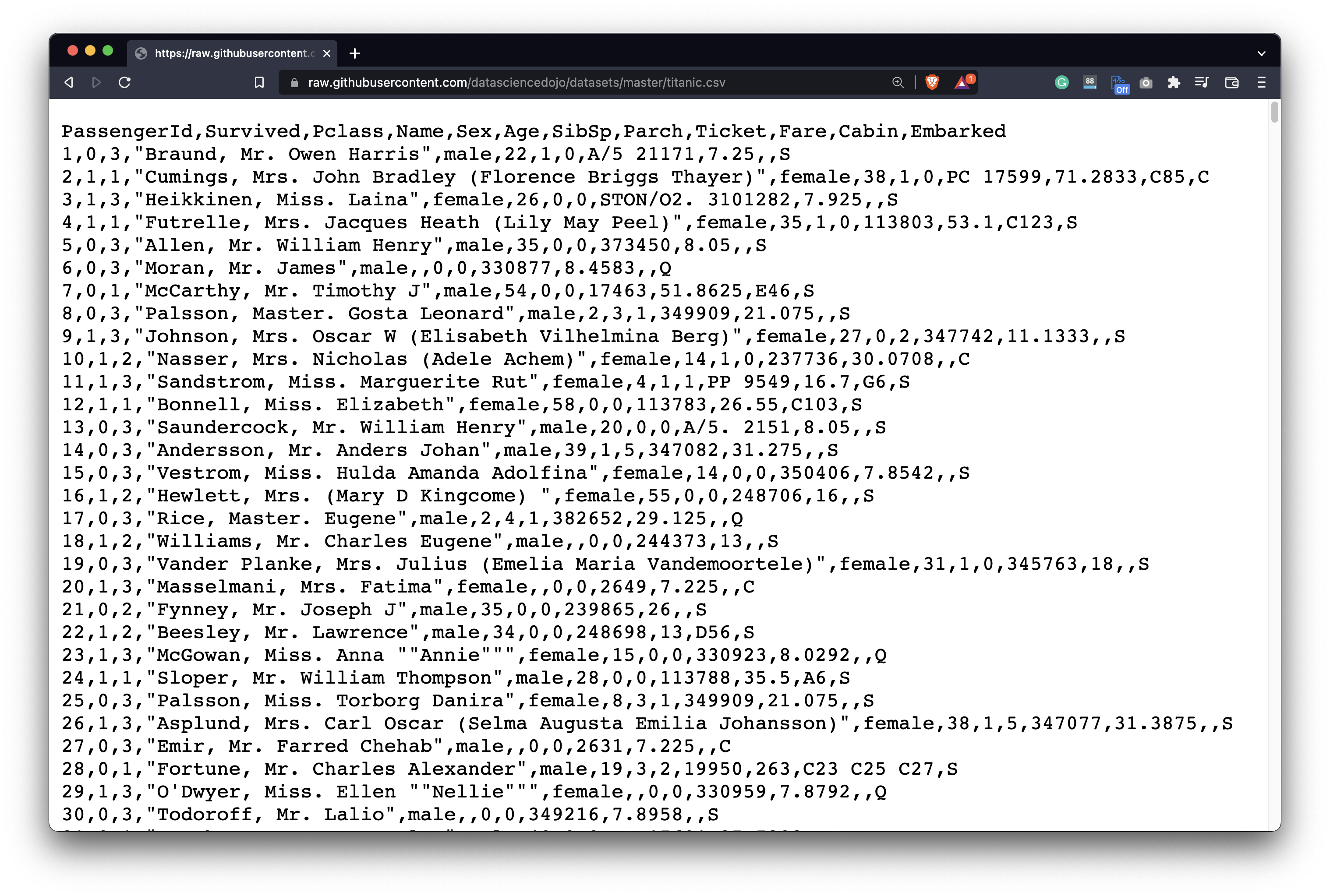 Image 1 - Titanic dataset (image by author)
