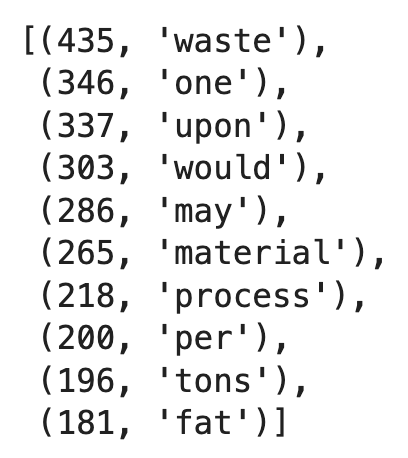 Image 12 - Word counts in Spark without stop words (image by author)
