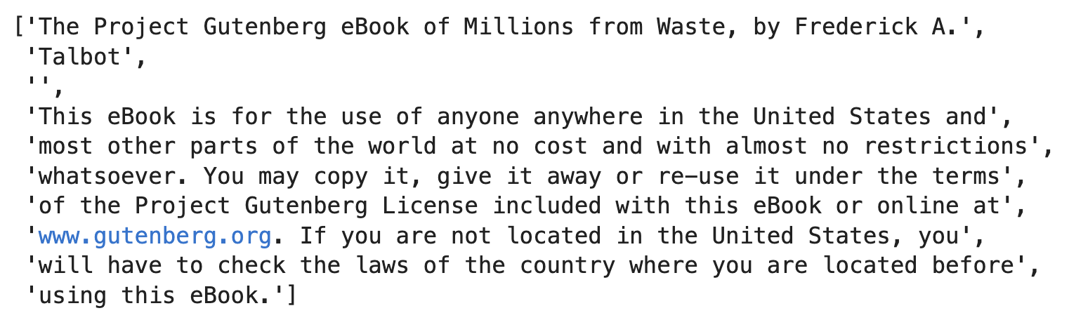 Image 2 - First 10 rows of the book (image by author)