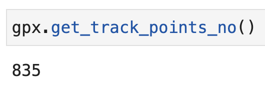 Image 3 — Total number of data points in the GPX file (image by author)