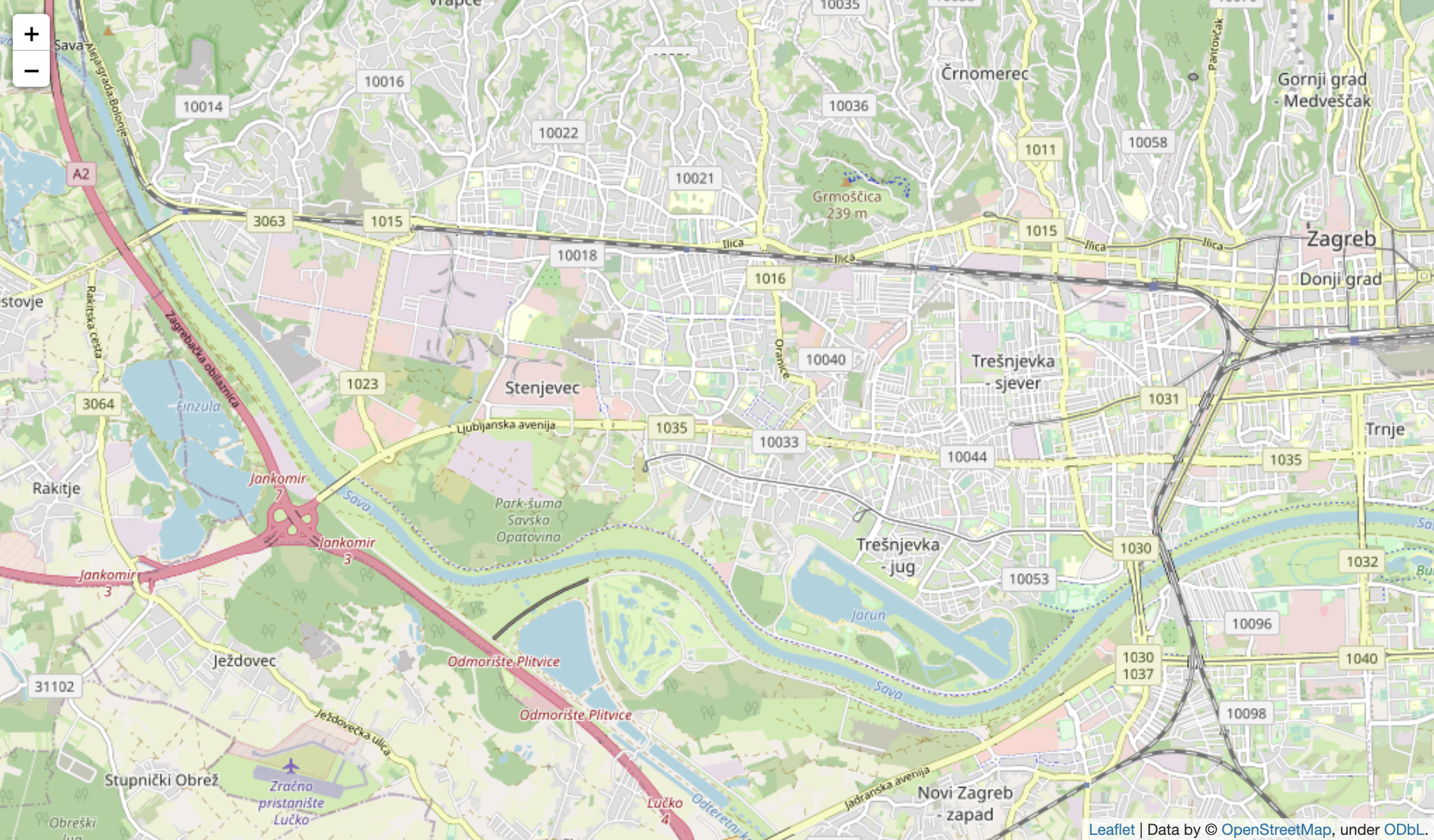 Image 3 - A blank Folium map in Zagreb, Croatia (image by author)