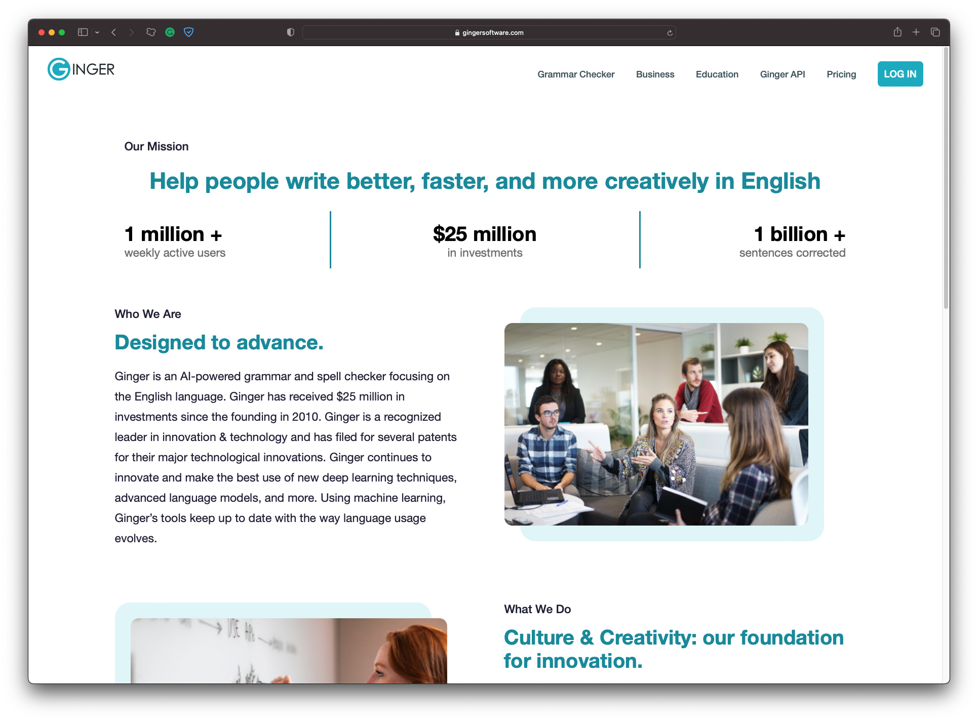 Image 1 - Ginger software homepage (image by author)