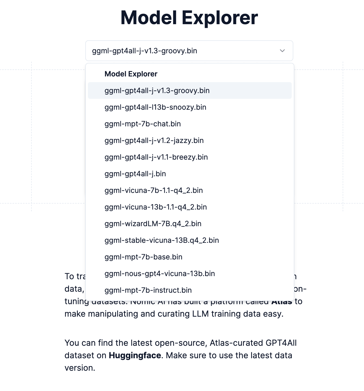 Image 3 - Available models within GPT4All (image by author)