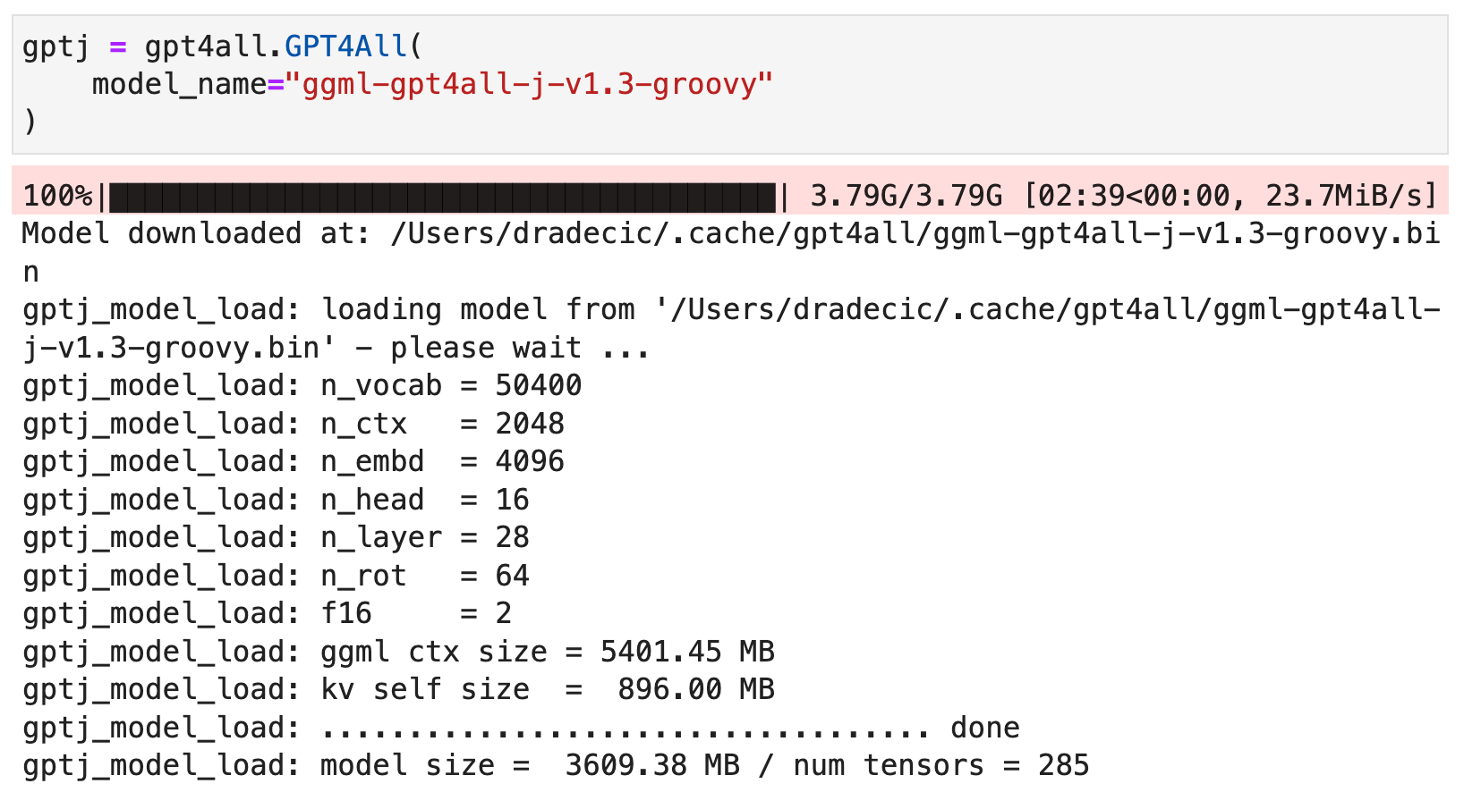 Image 4 - Model download results (image by author)