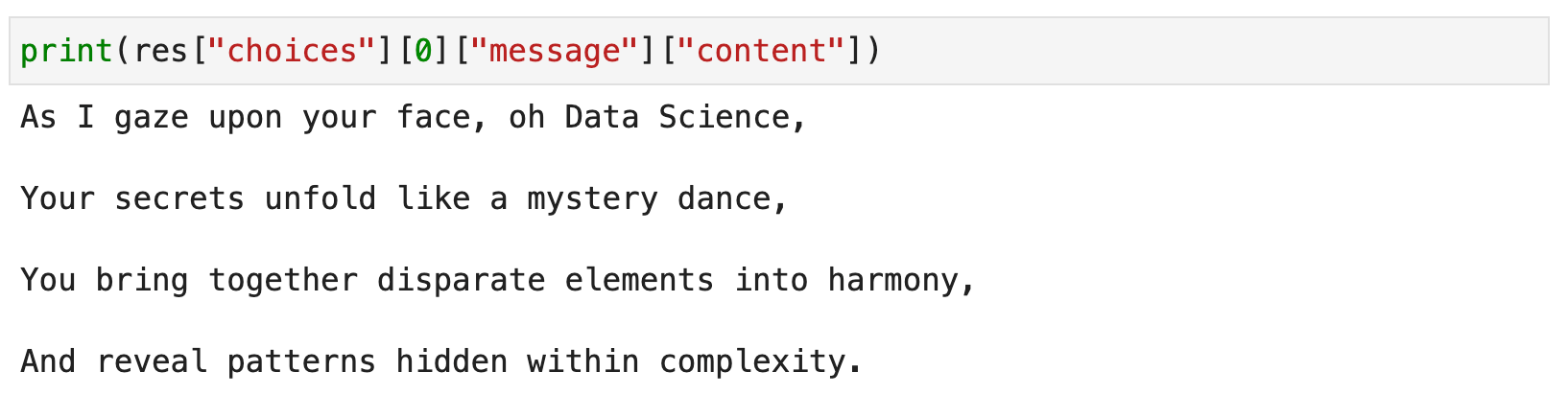 Image 6 - Pretty printed data science poem (image by author)