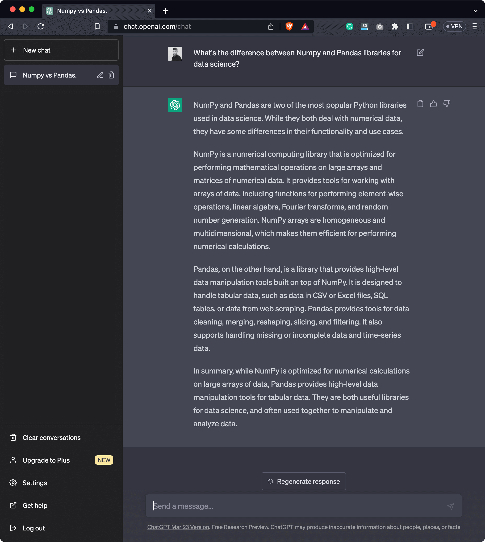 Image 10 - ChatGPT answer #1 (image by author)