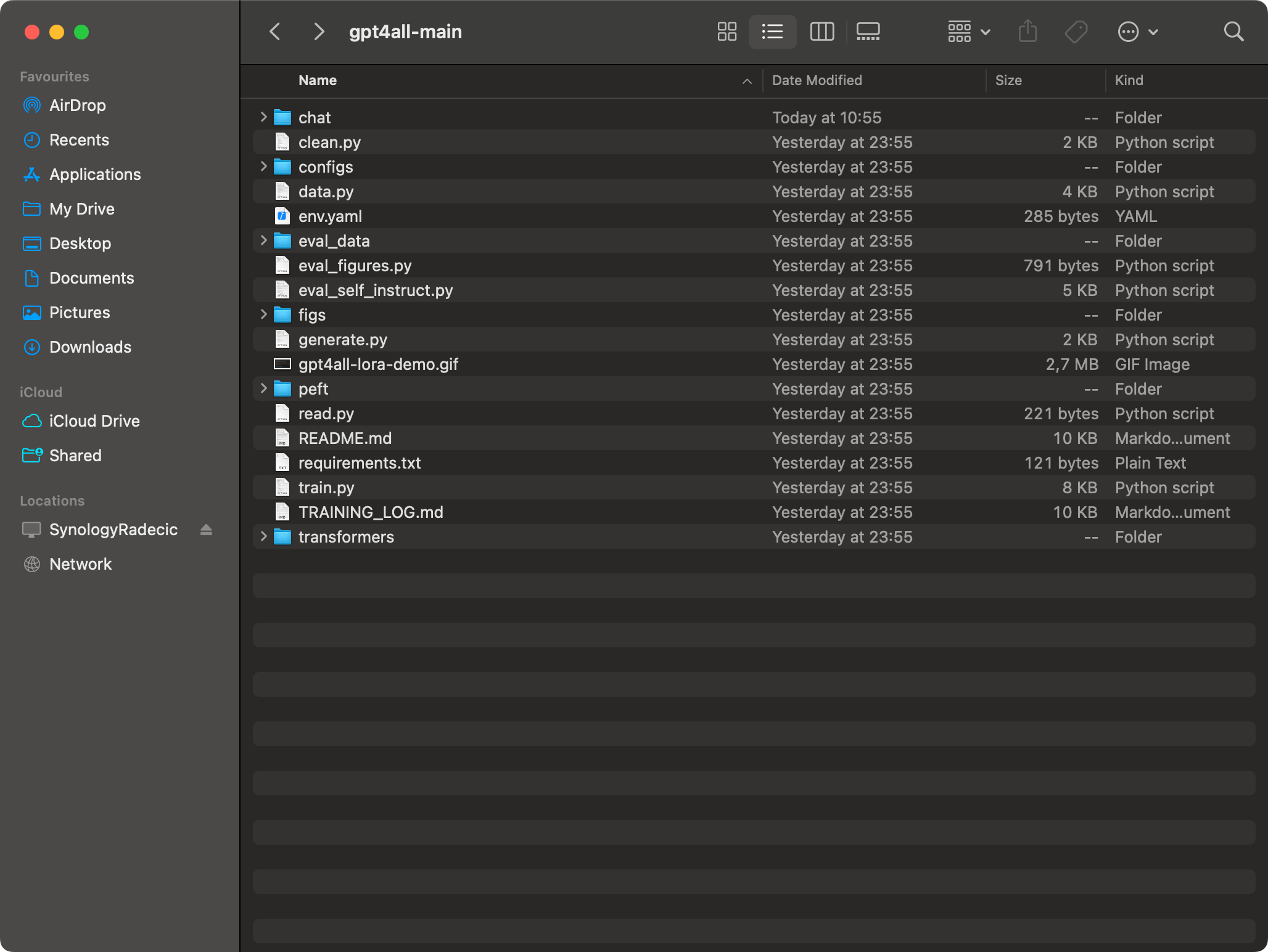 Image 2 - Contents of the gpt4all-main folder (image by author)