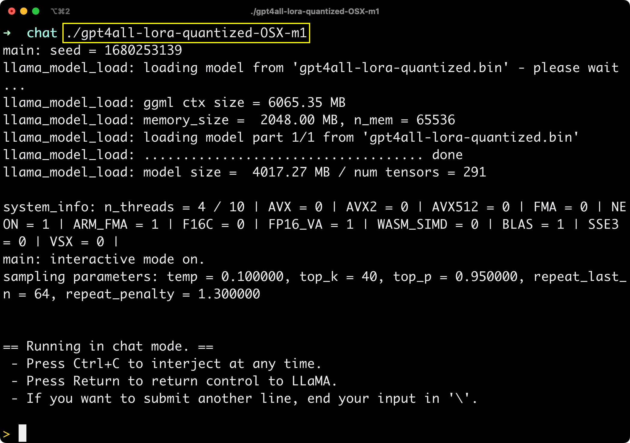 Image 5 - GPT4All window (image by author)