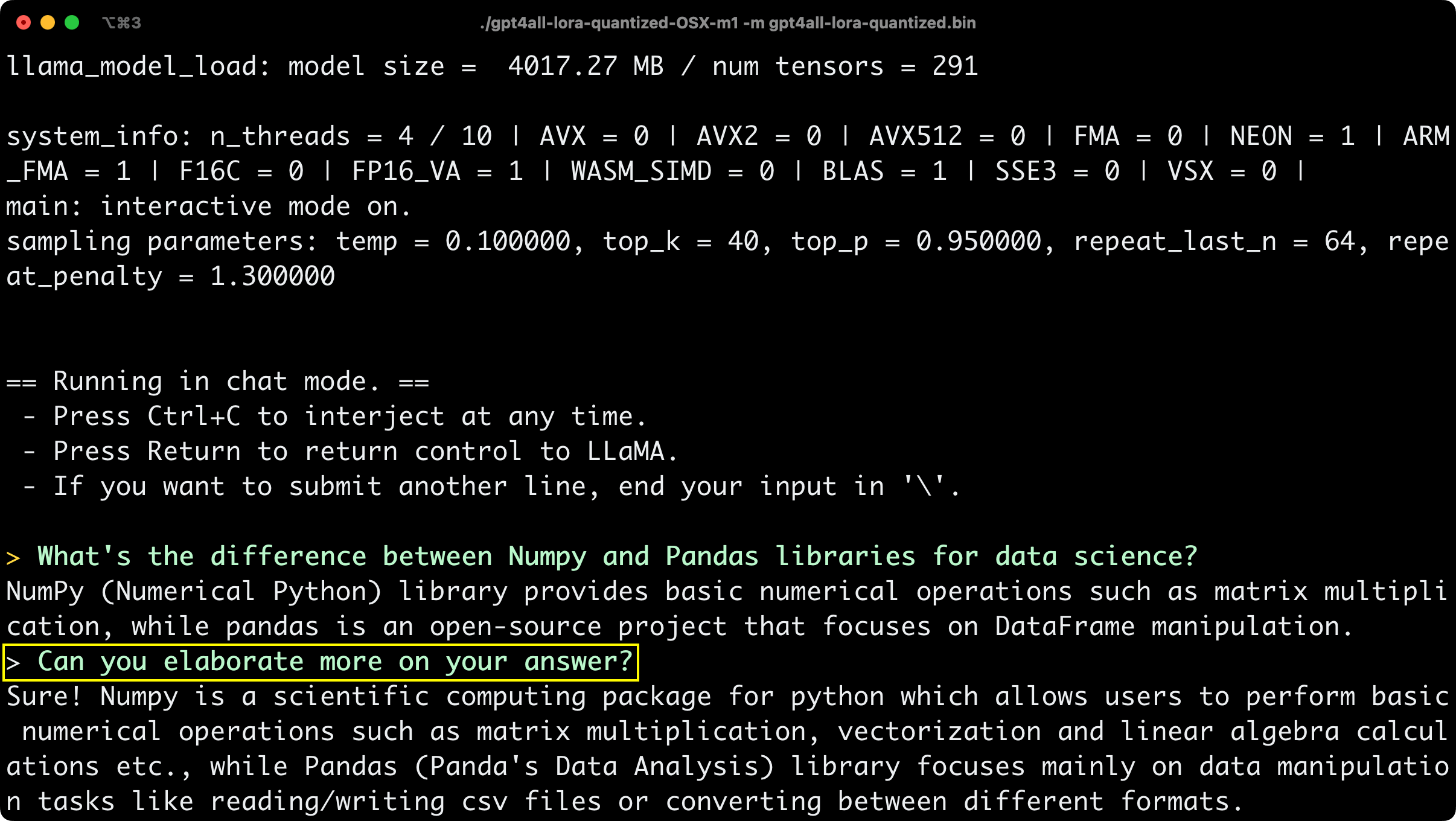 Image 7 - GPT4All answer #2 (image by author)