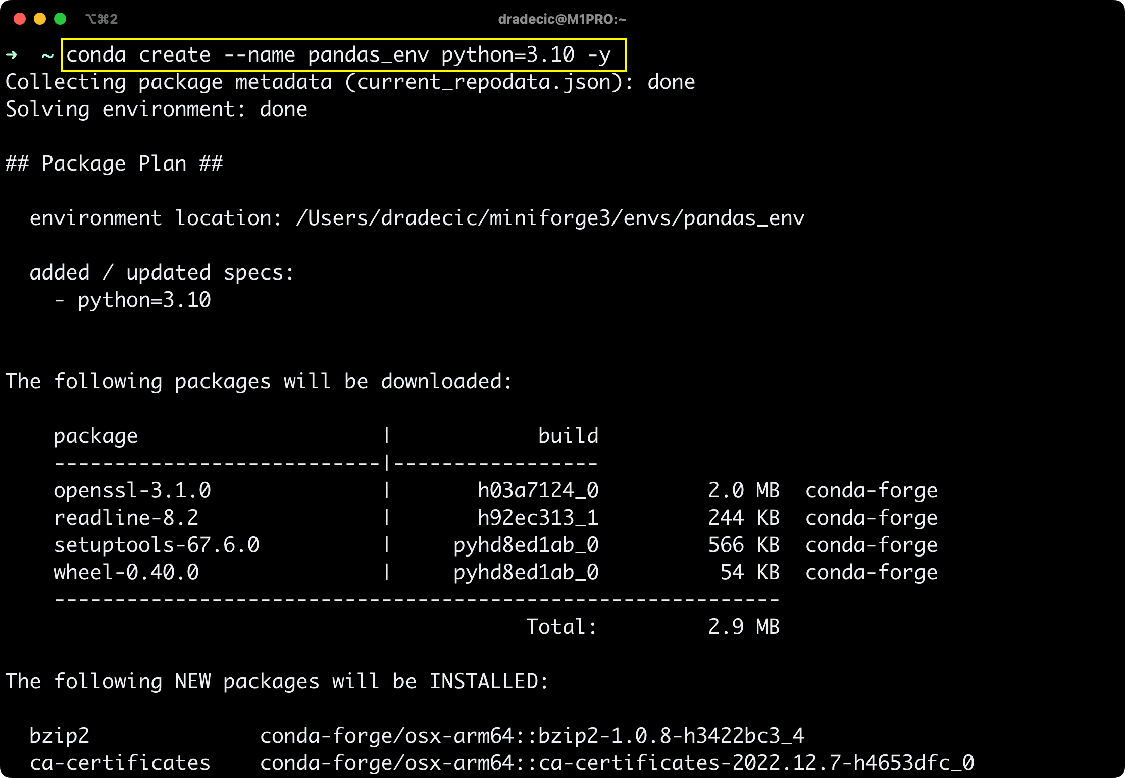 Image 8 - Creating an Anaconda virtual environment (Image by author)