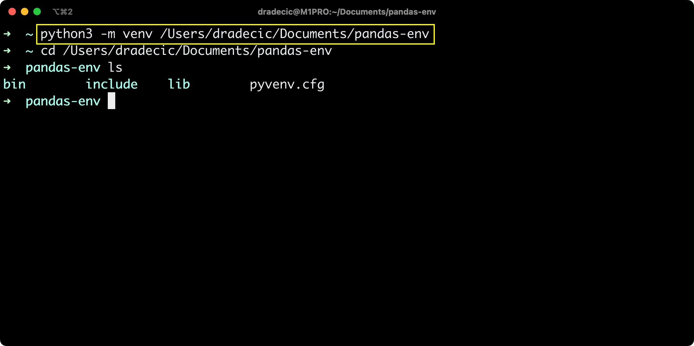 Image 3 - Creating a virtual environment with venv (Image by author)