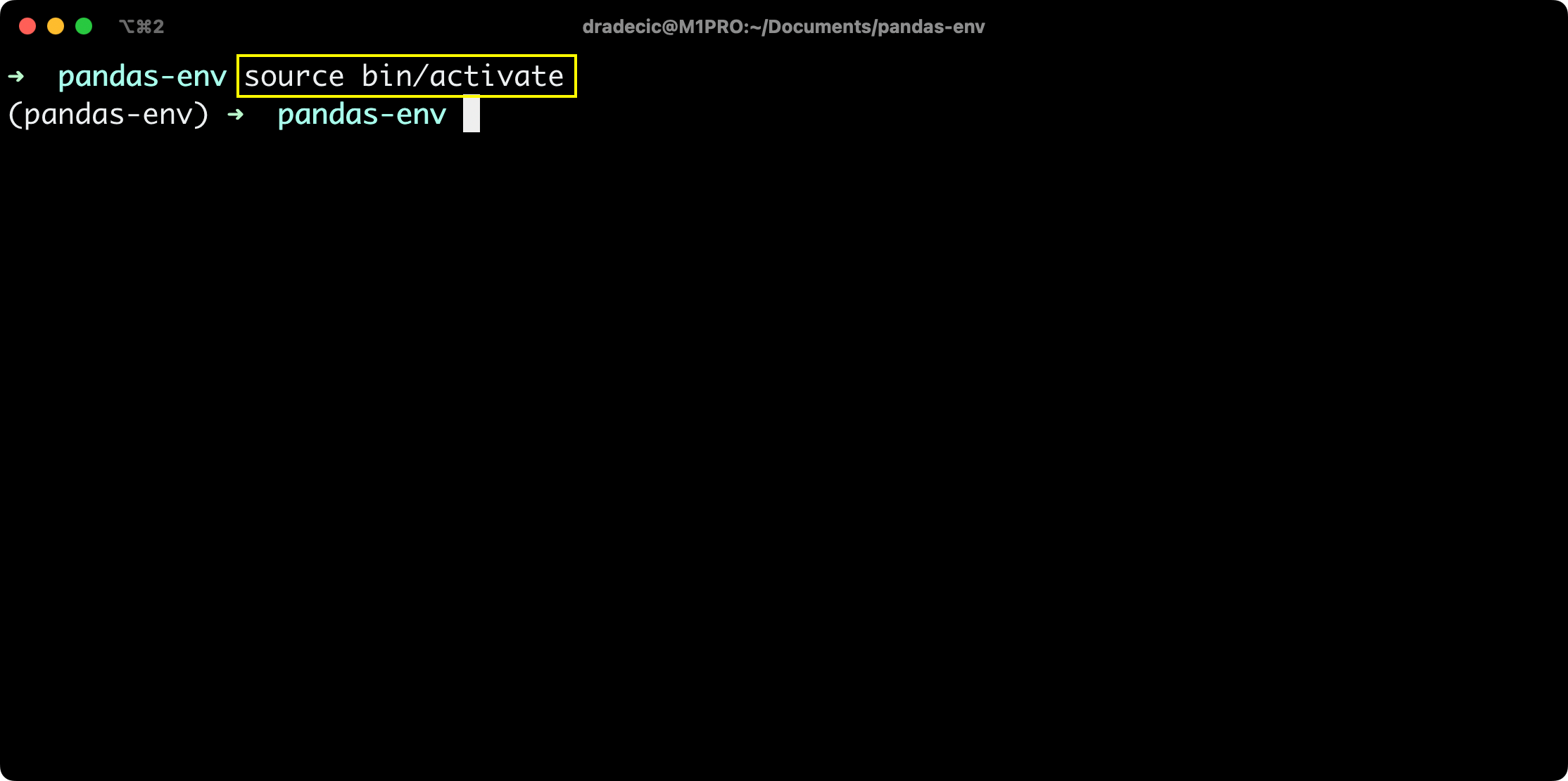 Image 4 - Activating a venv virtual environment (Image by author)