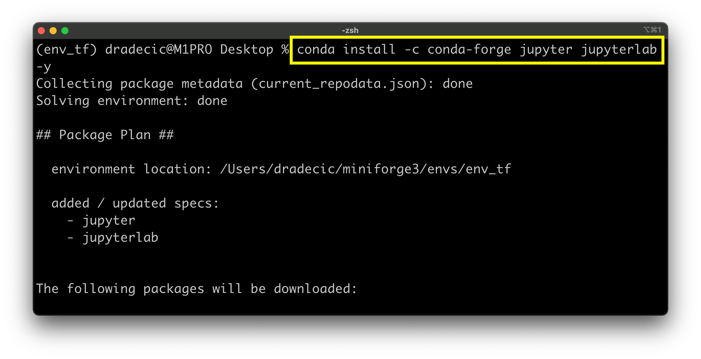 Image 8 - Installing JupyterLab (image by author=