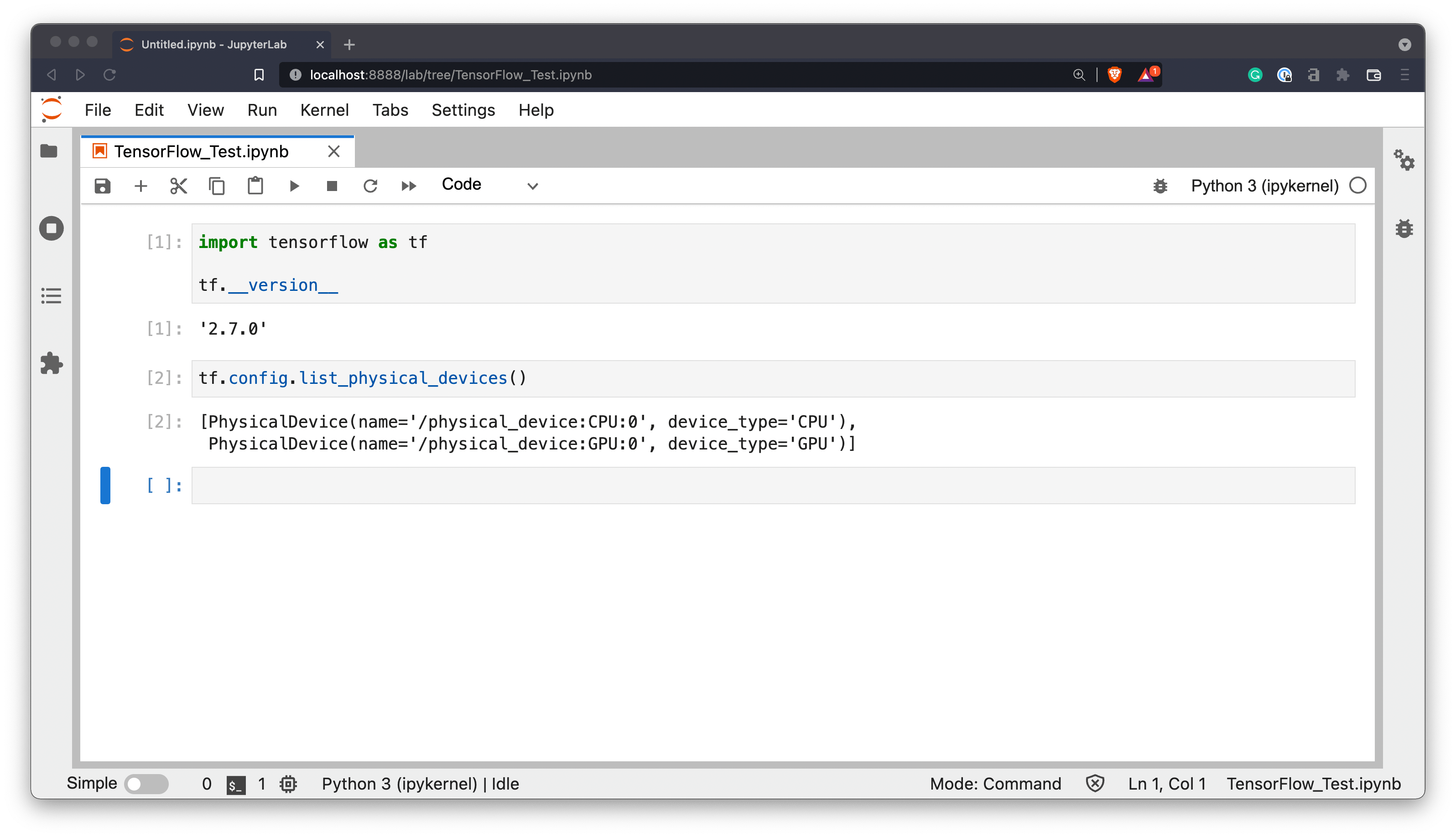 Image 9 - TensorFlow version and available devices (image by author)
