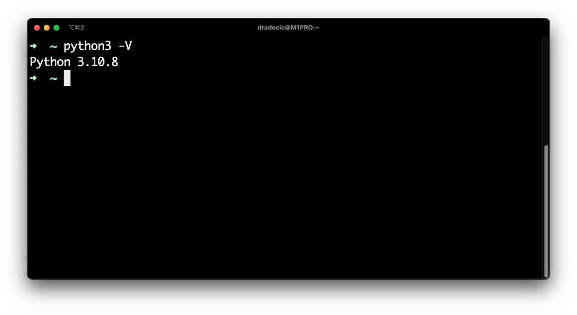 Image 1 - Python 3 version installed globally (image by author)