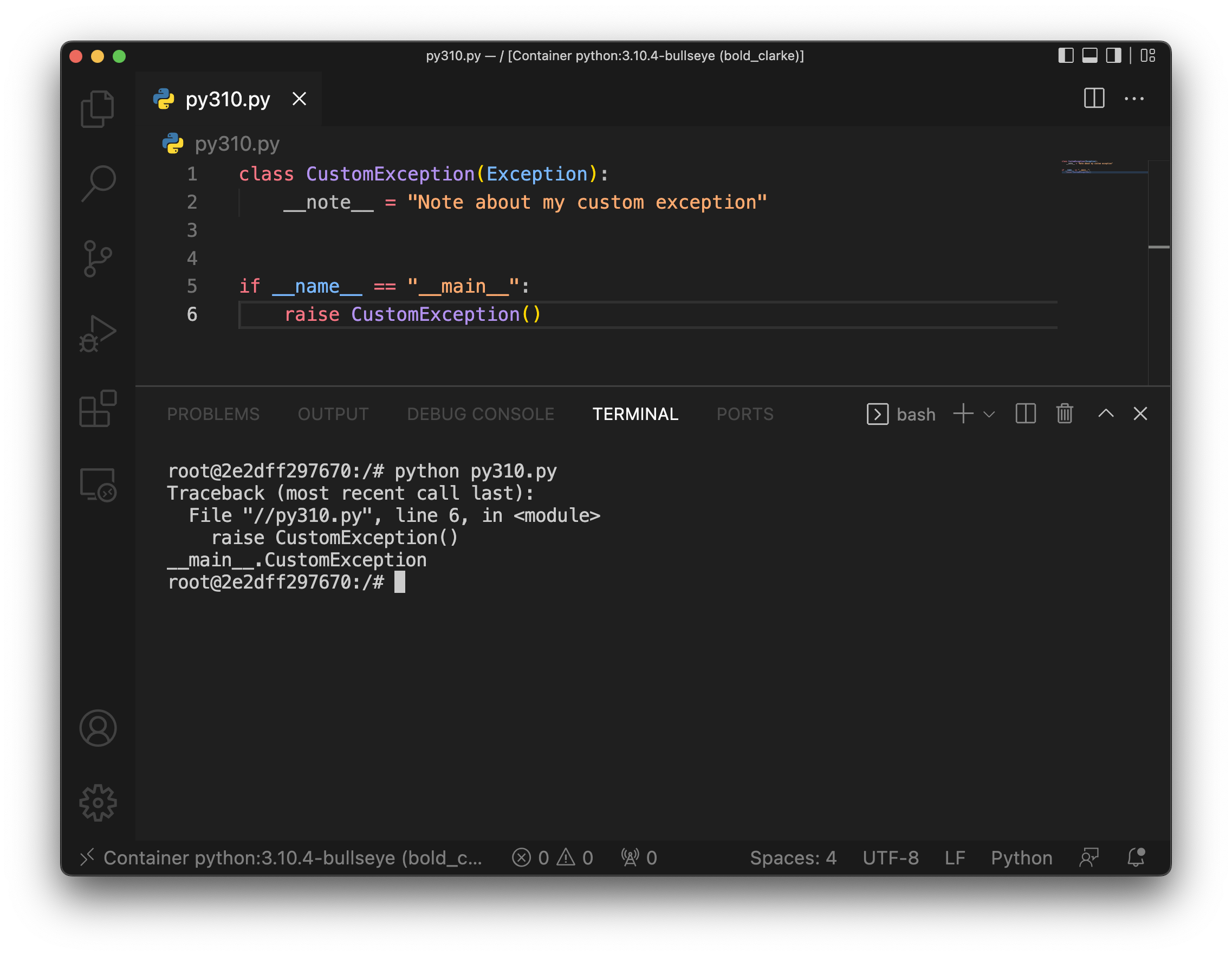 Image 5 - Raising a custom Exception (1) (image by author)
