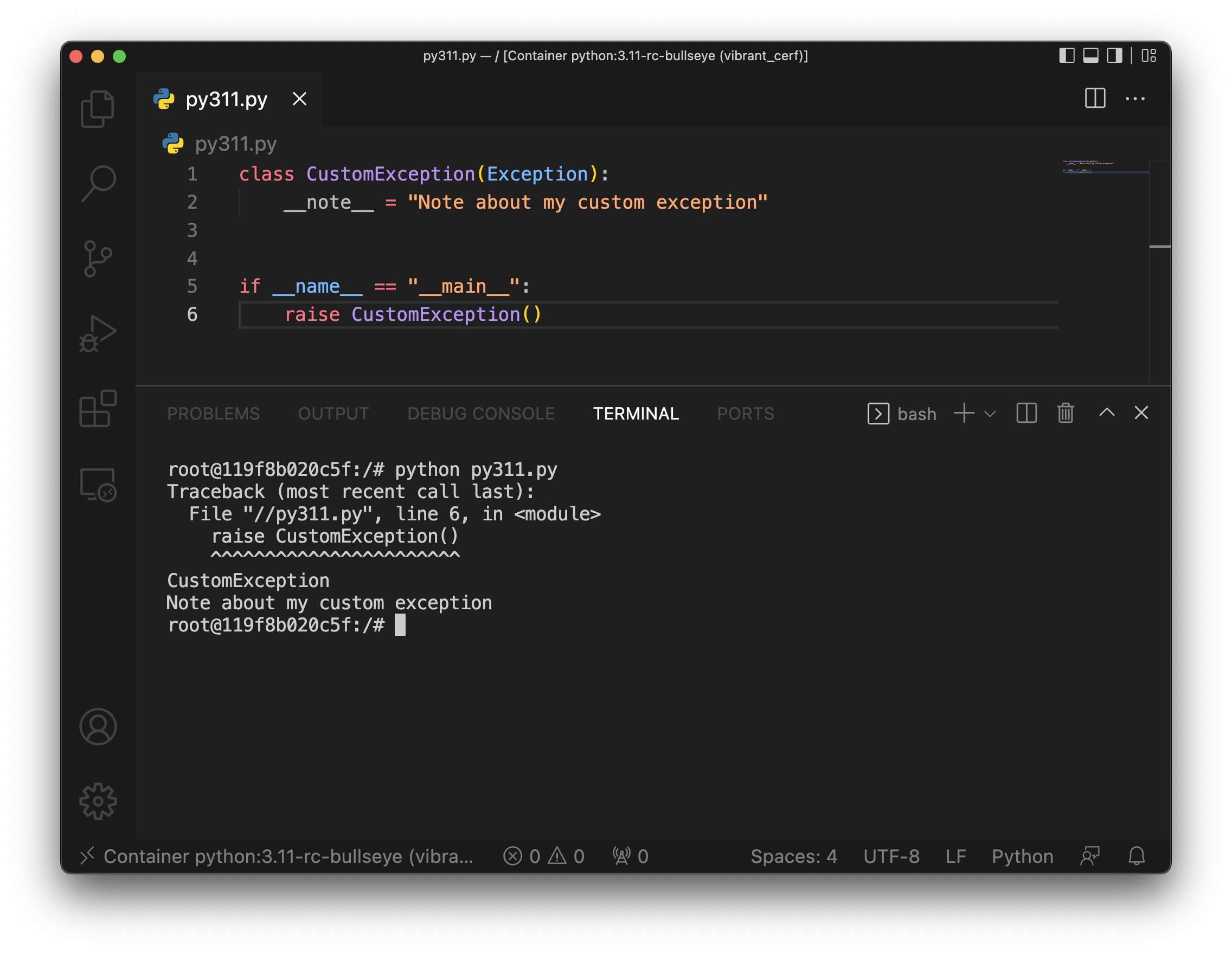 Image 6 - Raising a custom Exception (2) (image by author)