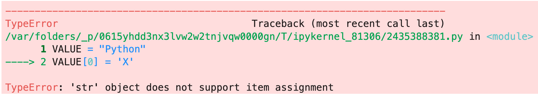 Image 1 - Unsupported item assignment error (image by author)