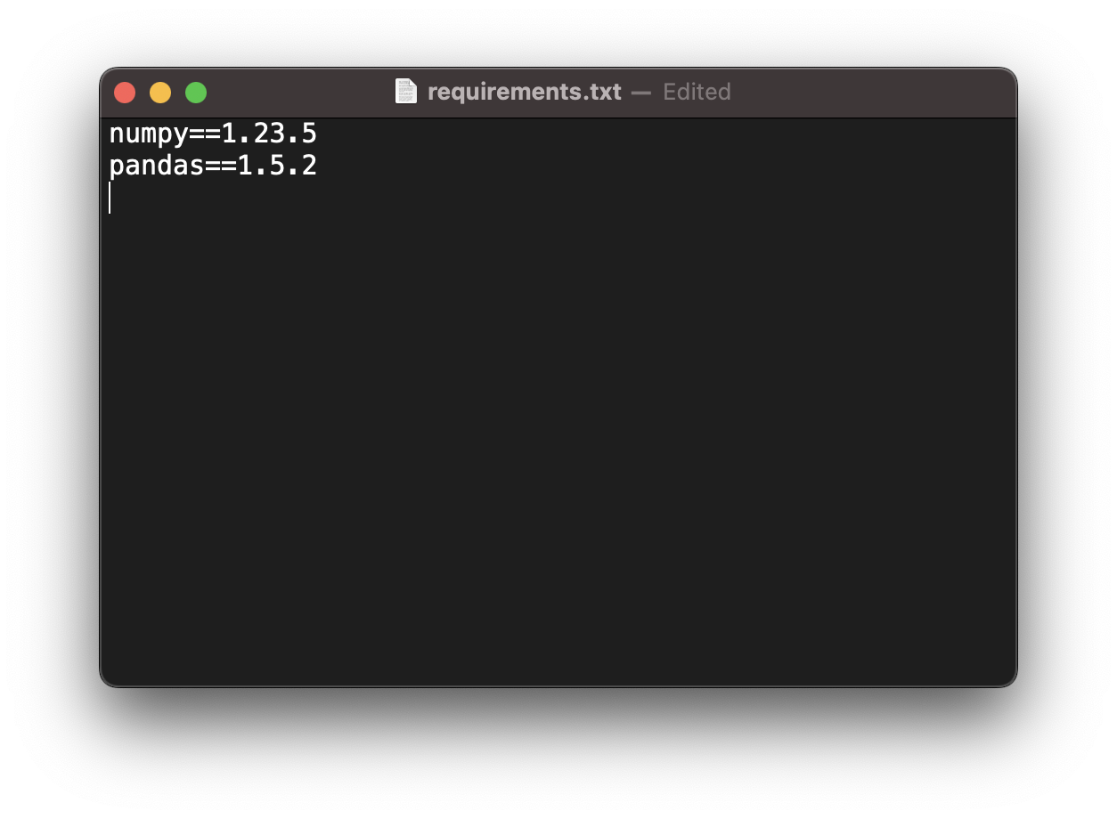 Image 5 - Requirements file generated with pipreqs (image by author)
