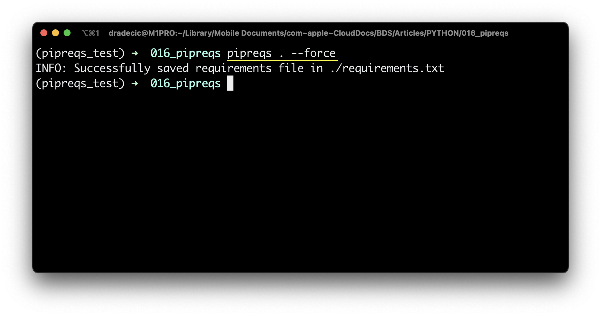 Image 7 - Force overwrite requirements.txt file (image by author)