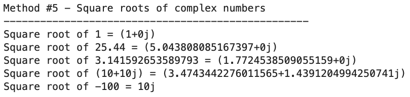 Image 8 - Square roots of complex numbers (image by author)