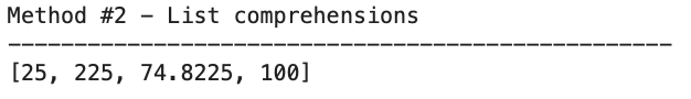 Image 10 - Squaring a Python list with list comprehensions (image by author)
