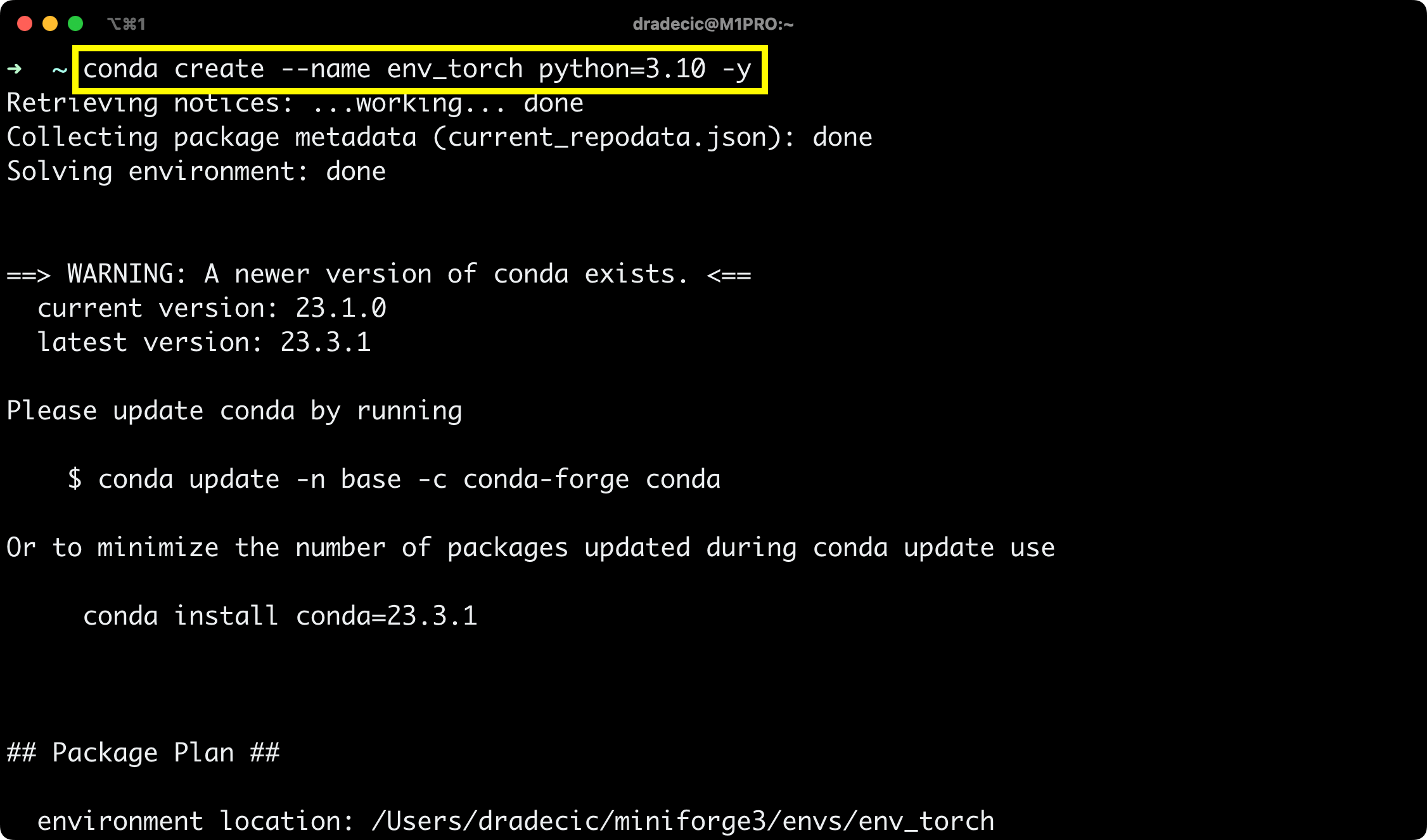 Image 2 - Creating a new virtual environment (Image by author)