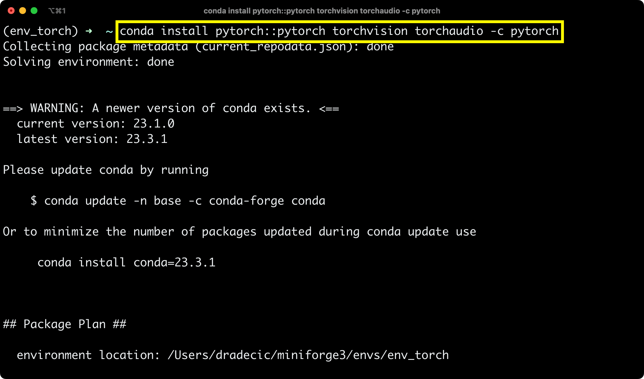 Image 4 - Installing PyTorch (Image by author)