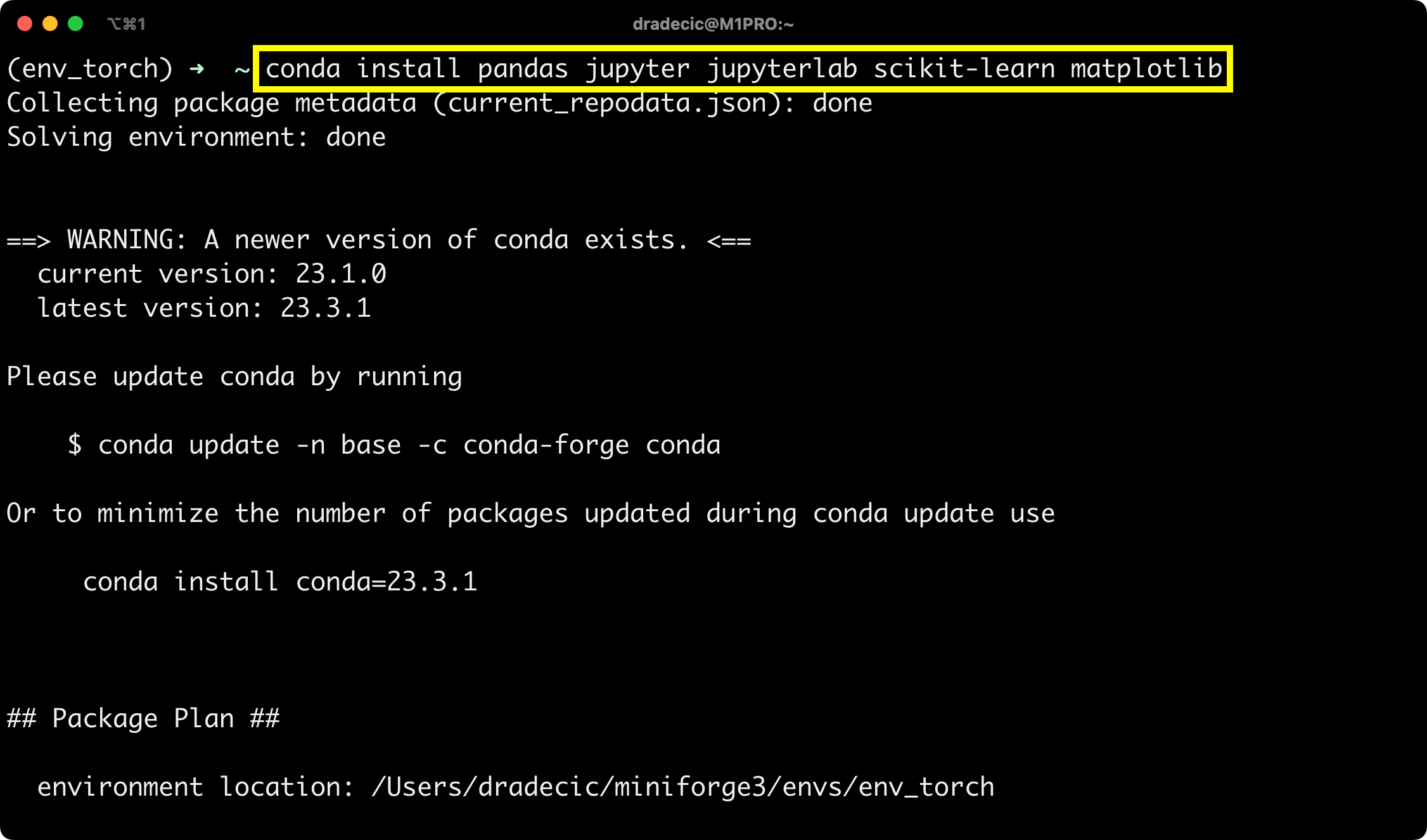 Image 5 - Installing additional data science libraries (Image by author)