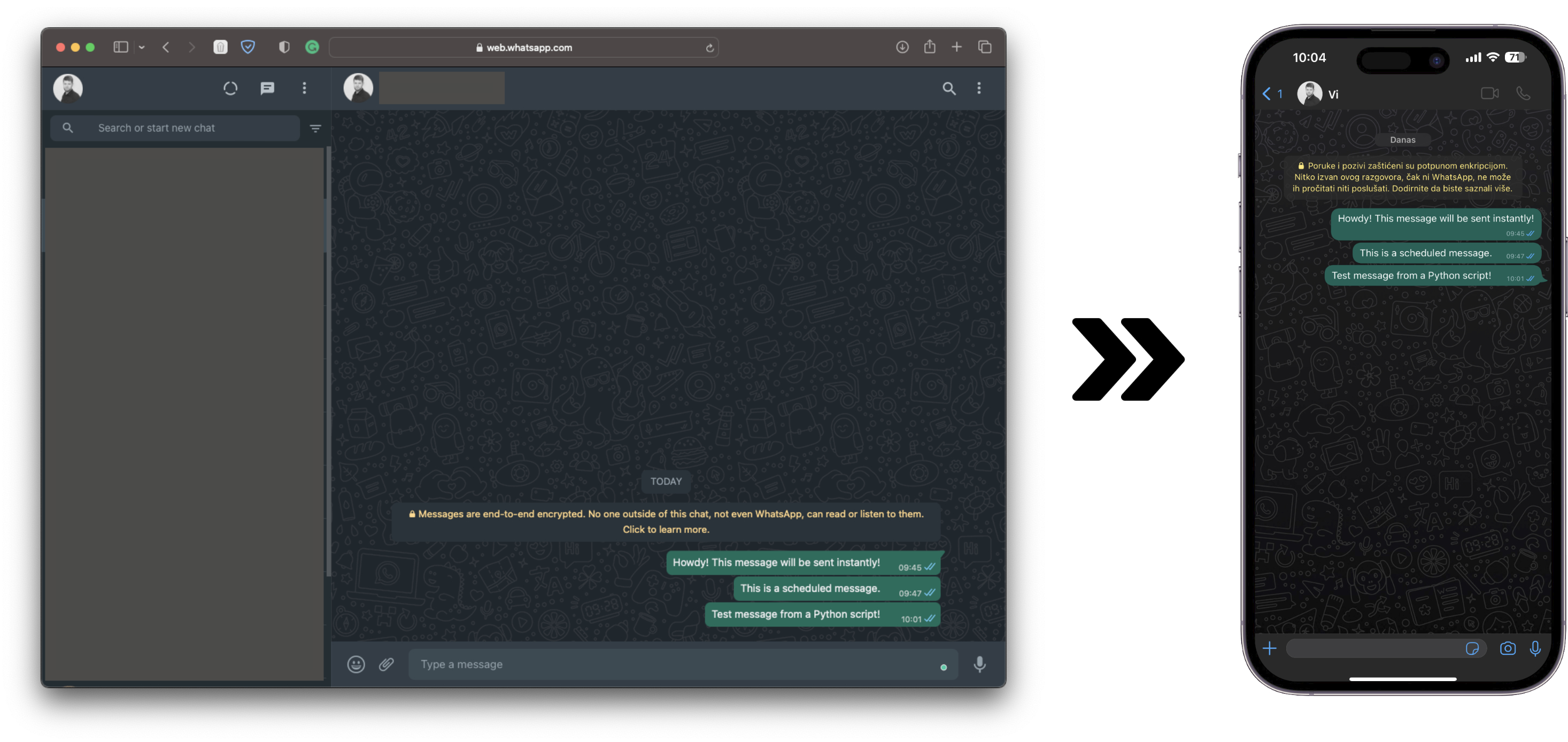 Image 6 - Sending the last automated message through Python (image by author)